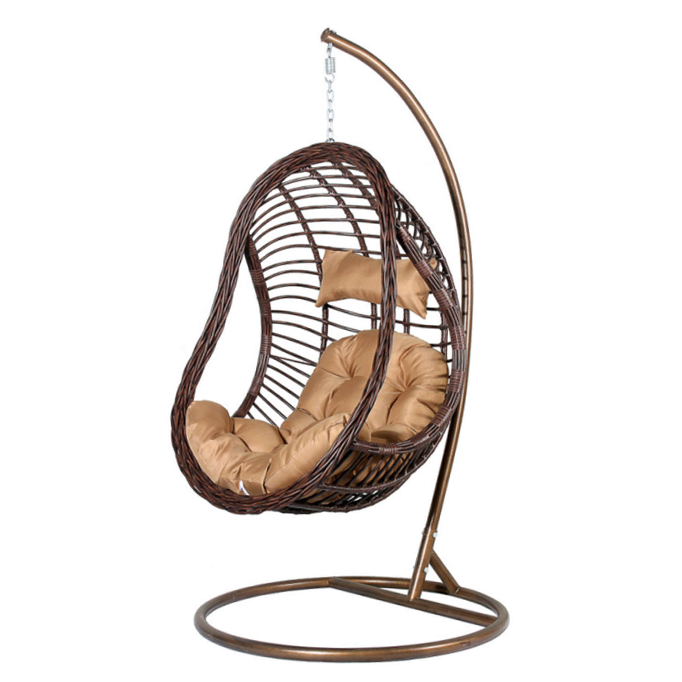 Outdoor Hanging Rattan Egg Chairs Fabric Patio Swings,Outdoor Furniture Leisure Wicker Patio Swing Chairs/