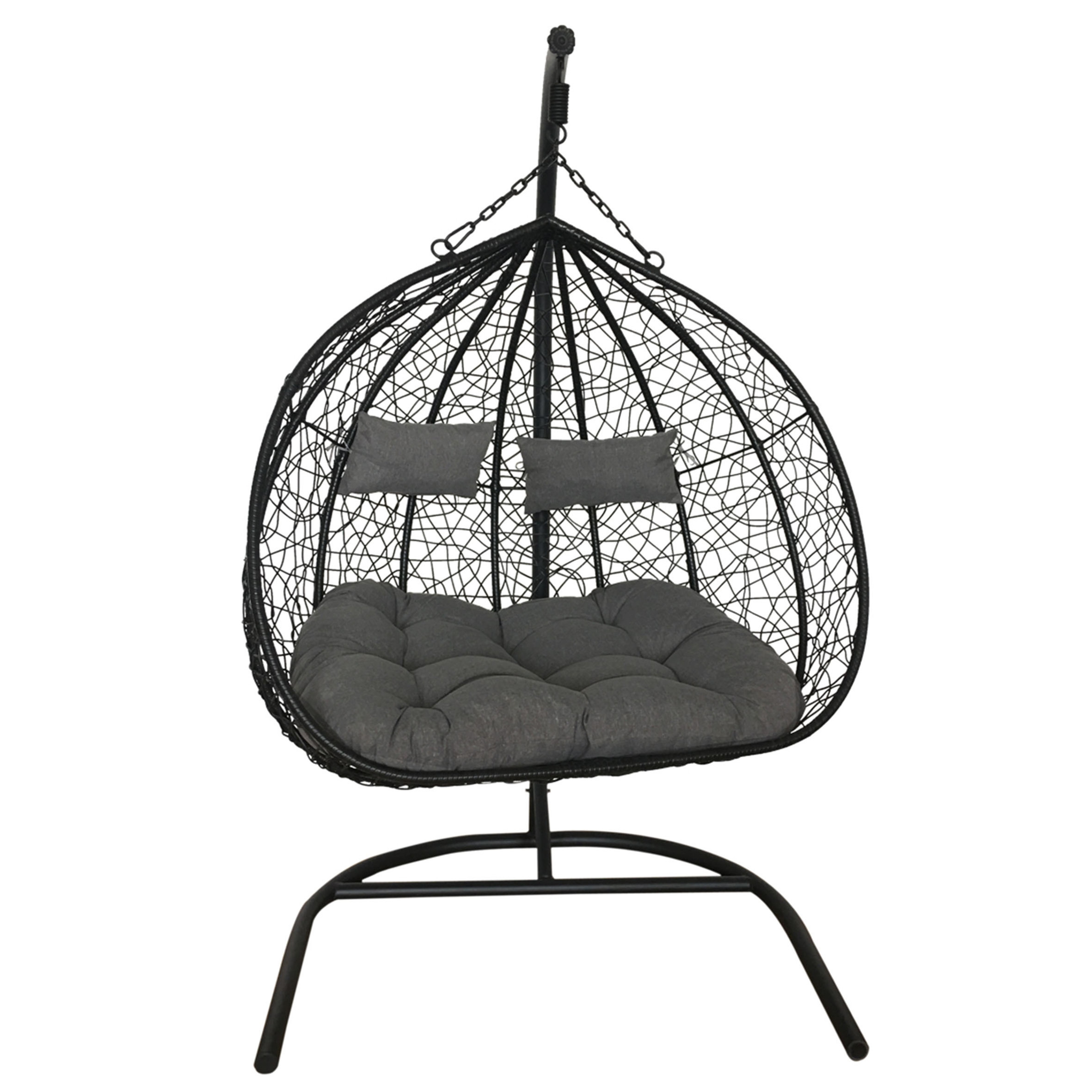 Wholesale Basket Steel Wicker Rattan Swing Seat Furniture Outdoor Patio Swing Chairs,Hanging Garden Swing Egg Chairs With Stand/