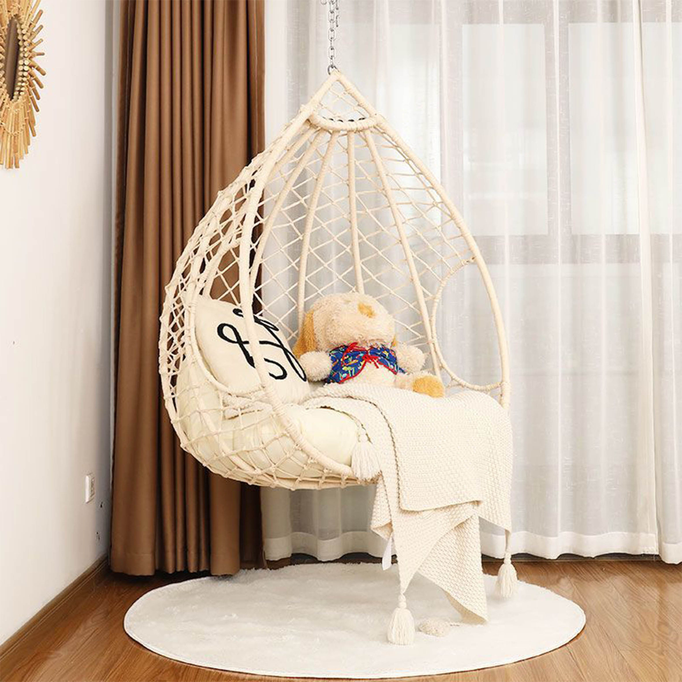 Modern Ergonomic Design Eye catching Basket Swing Reduce,Fatigue Leisure Double Seat Size Large Space Hammock Swing Chair/