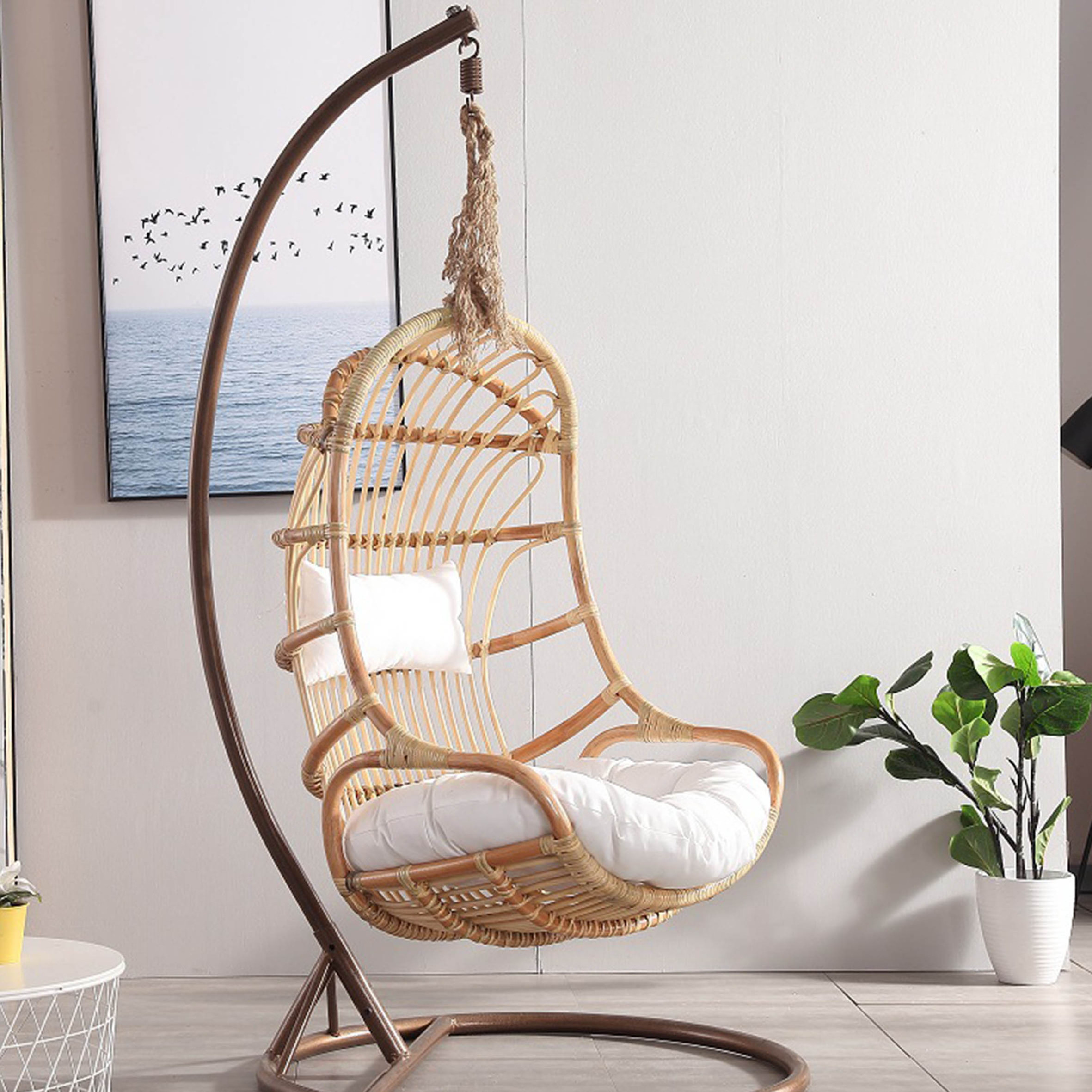 Cheap Price Indoor Outdoor Modern Hanging Swing Chair Bamboo,Patio Rattan Wicker Egg Swing Clear Chair/