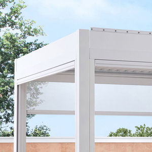 Garden Adjustable Outdoor,Gazebo Customized Modern Motorized Aluminium Louver Glass Pergola/