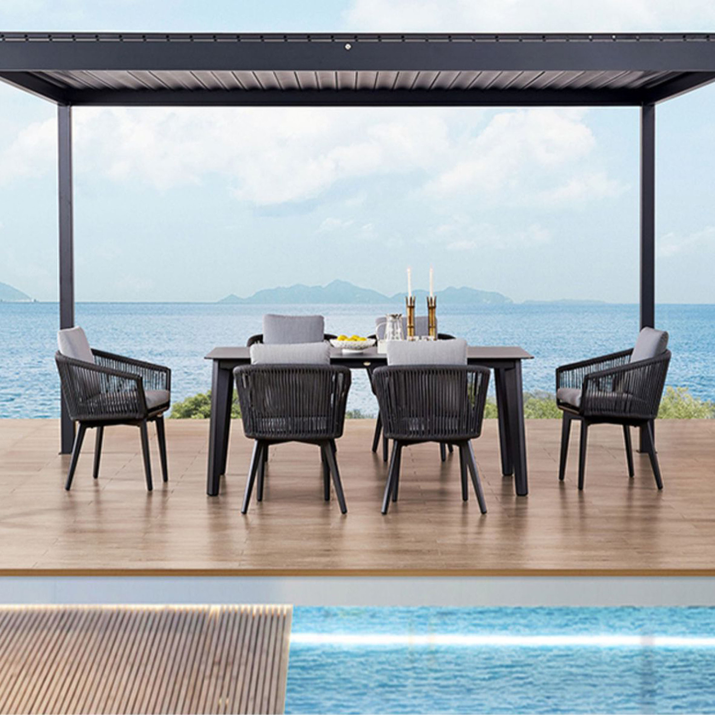 Gazebo Canopy Shades Full Retractable Aluminum Outdoor,Waterproof Pergola Retractable A Pergola Opens And Disappears/