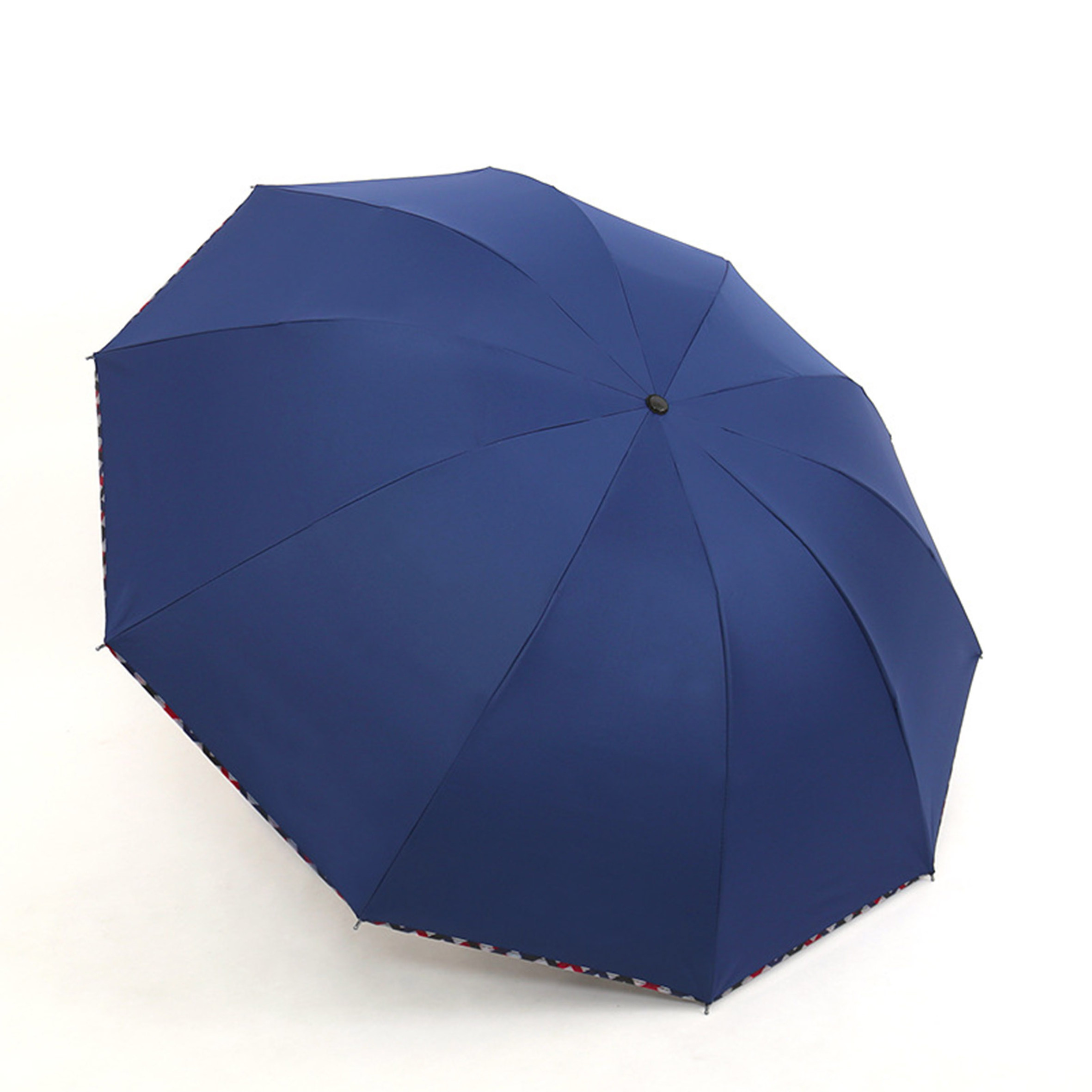 Classic color rain and sun protection,umbrella custom logo 21 inch 3 folded umbrella with REPT fabric/