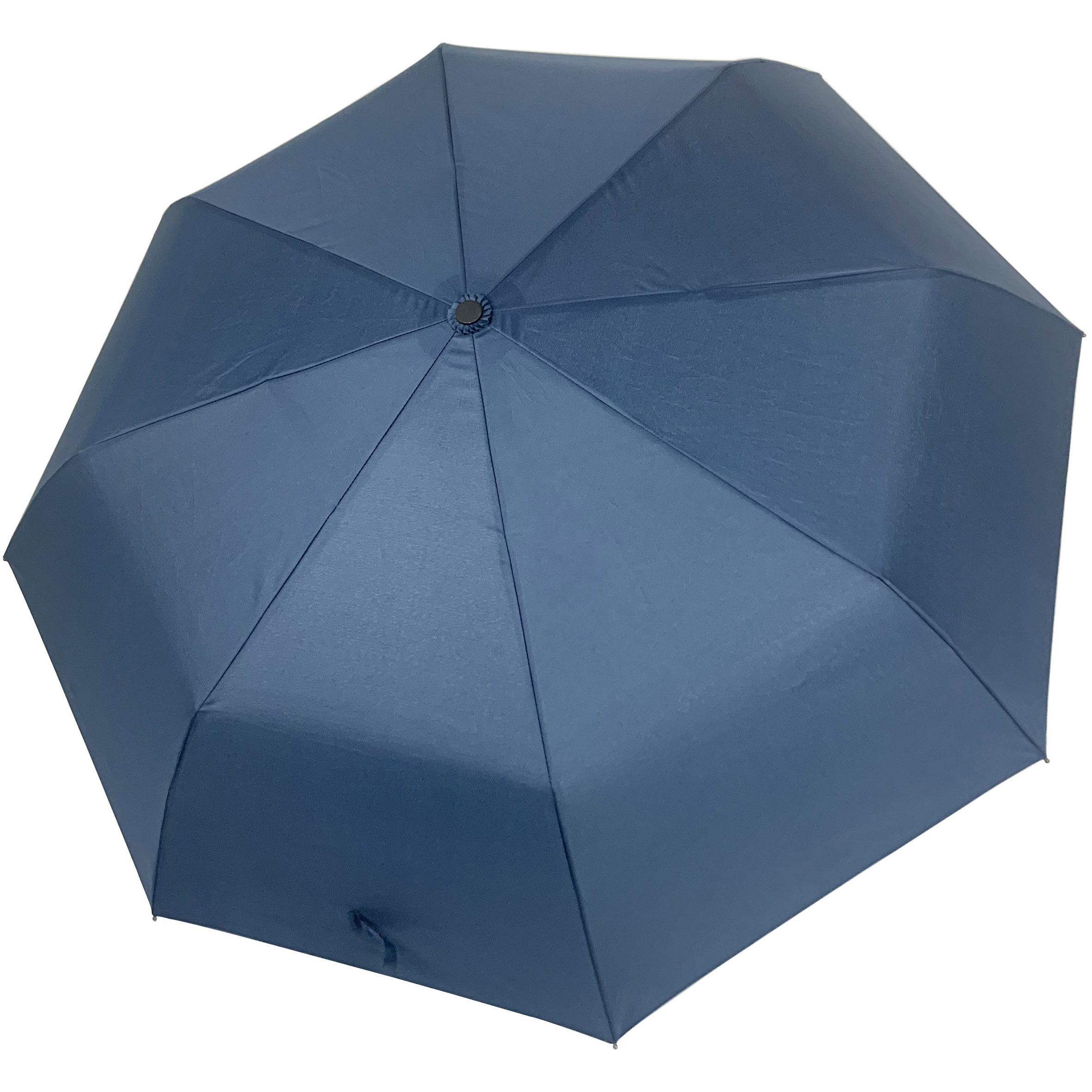 Sky blue telescopic umbrella with auto,open close button wooden handle 3 folding umbrella/