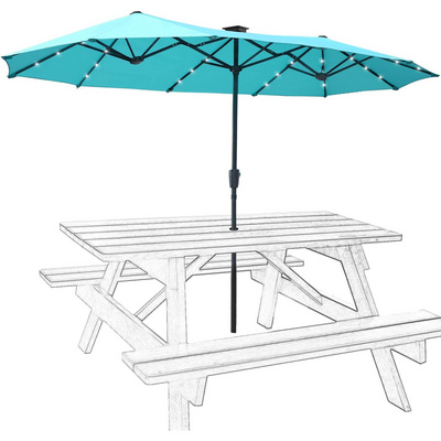 Beige 10ft Outdoor Umbrella Backyard Umbrella Deck Cantilever Patio Offset Umbrella with Crank Cross Base Easy to Instal