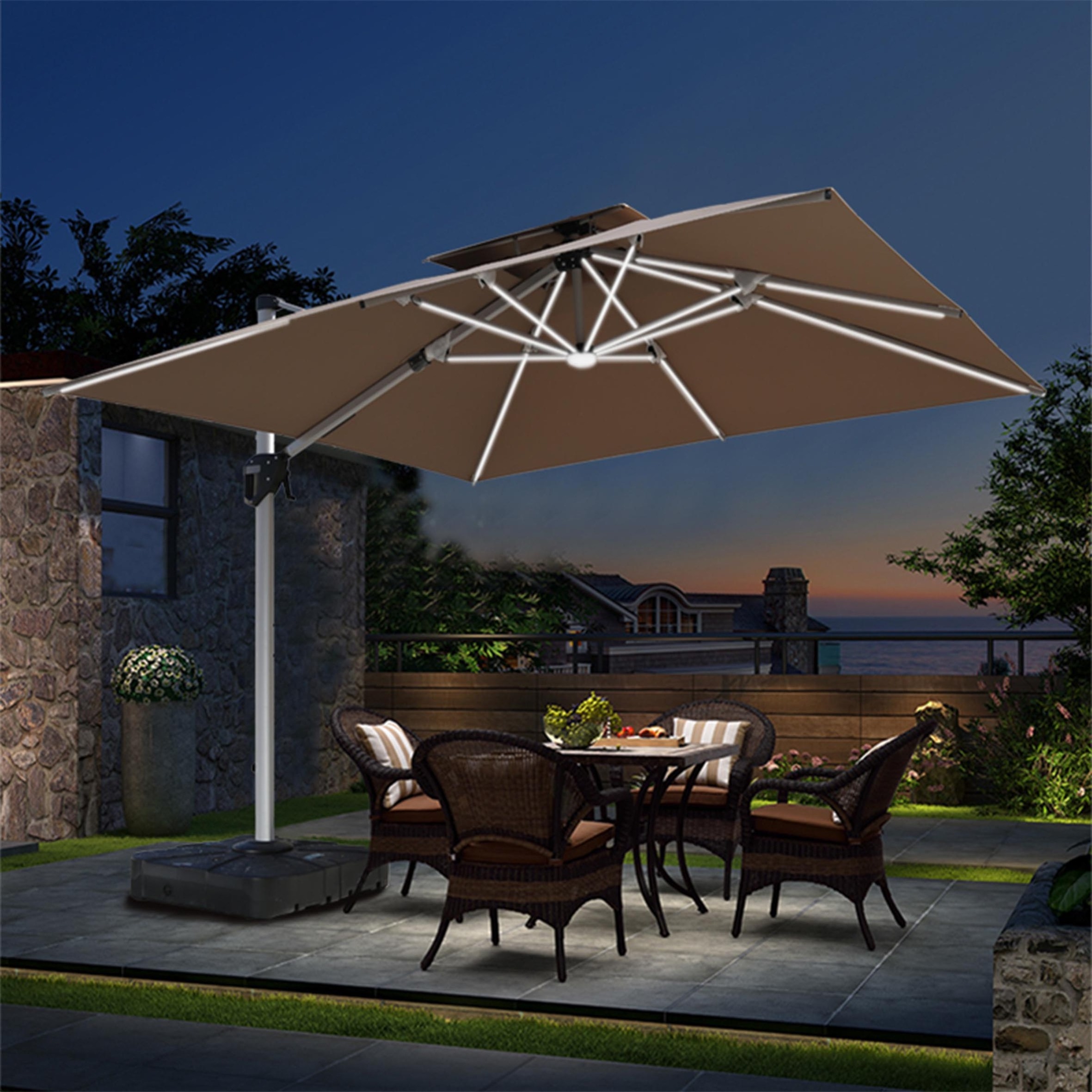 Custom extra large garden outdoor cantilever umbrella sunshade sun parasols vintage patio umbrella