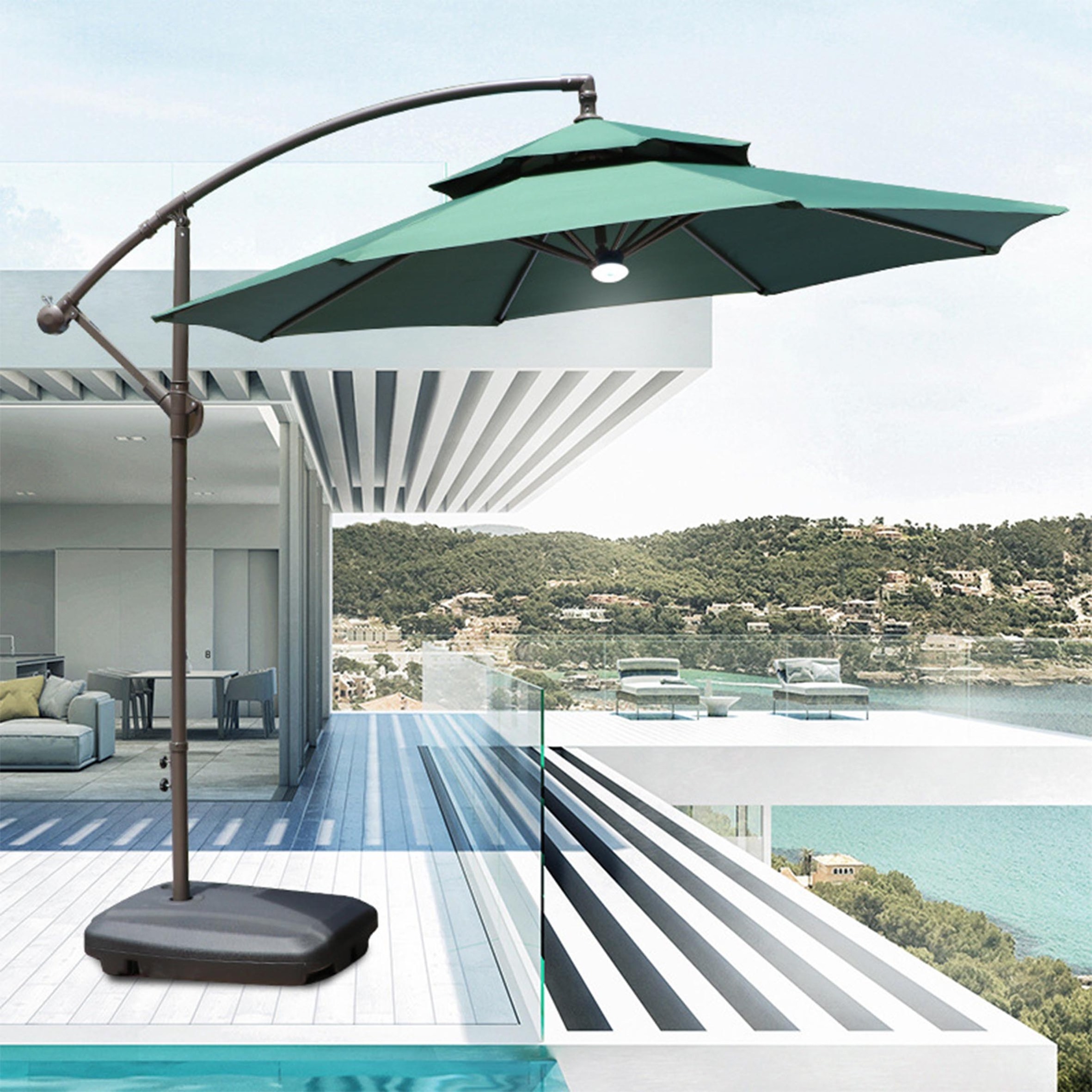 Beach Pool Advertising Double Sides Parasol Patio Garden Outdoor Umbrella Double Sided Table Umbrella