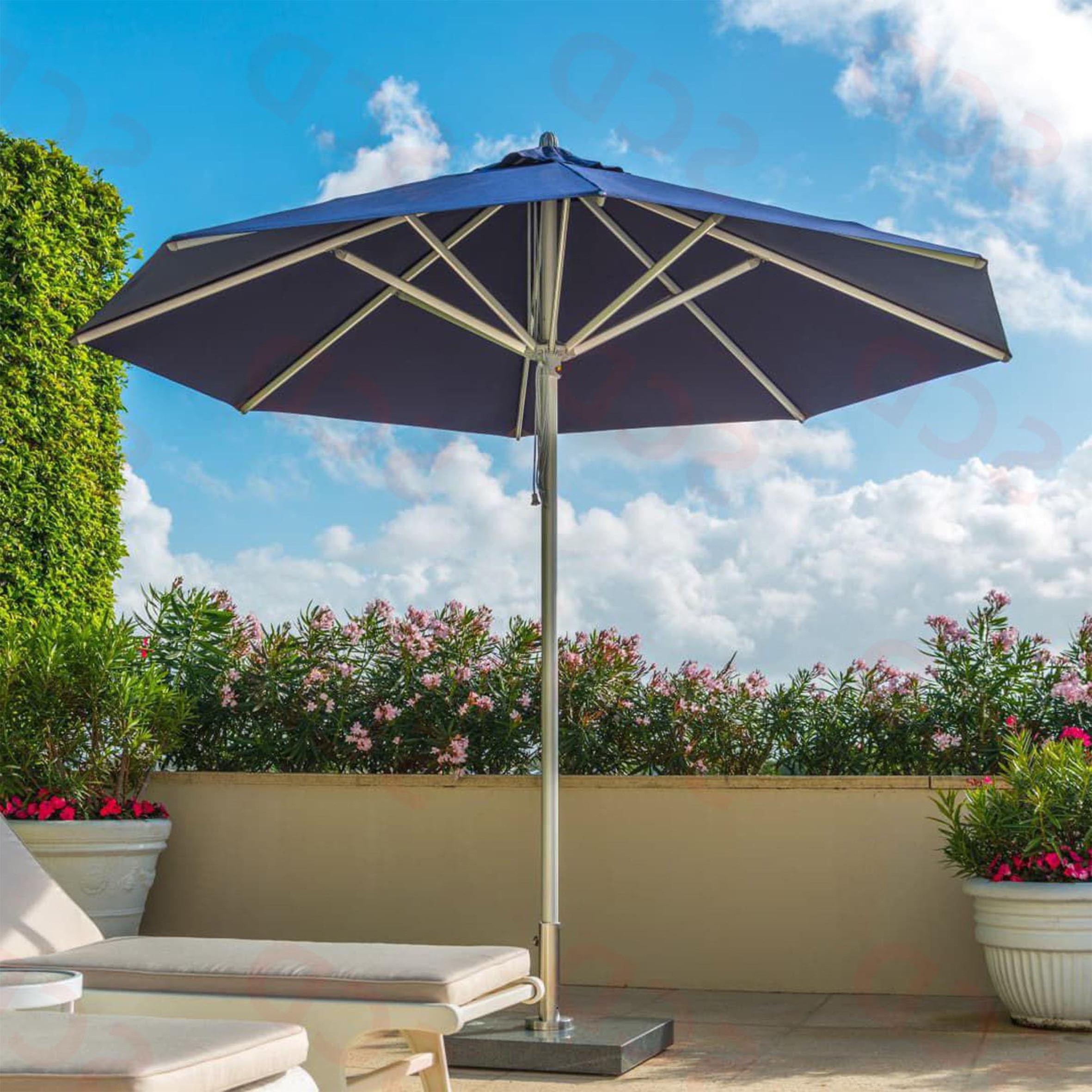 Large 15 Ft Double-Sided Steel Twin Outdoor Sunshade Parasol Big Size Commercial Solar Led Lighted Garden Patio Umbrellas