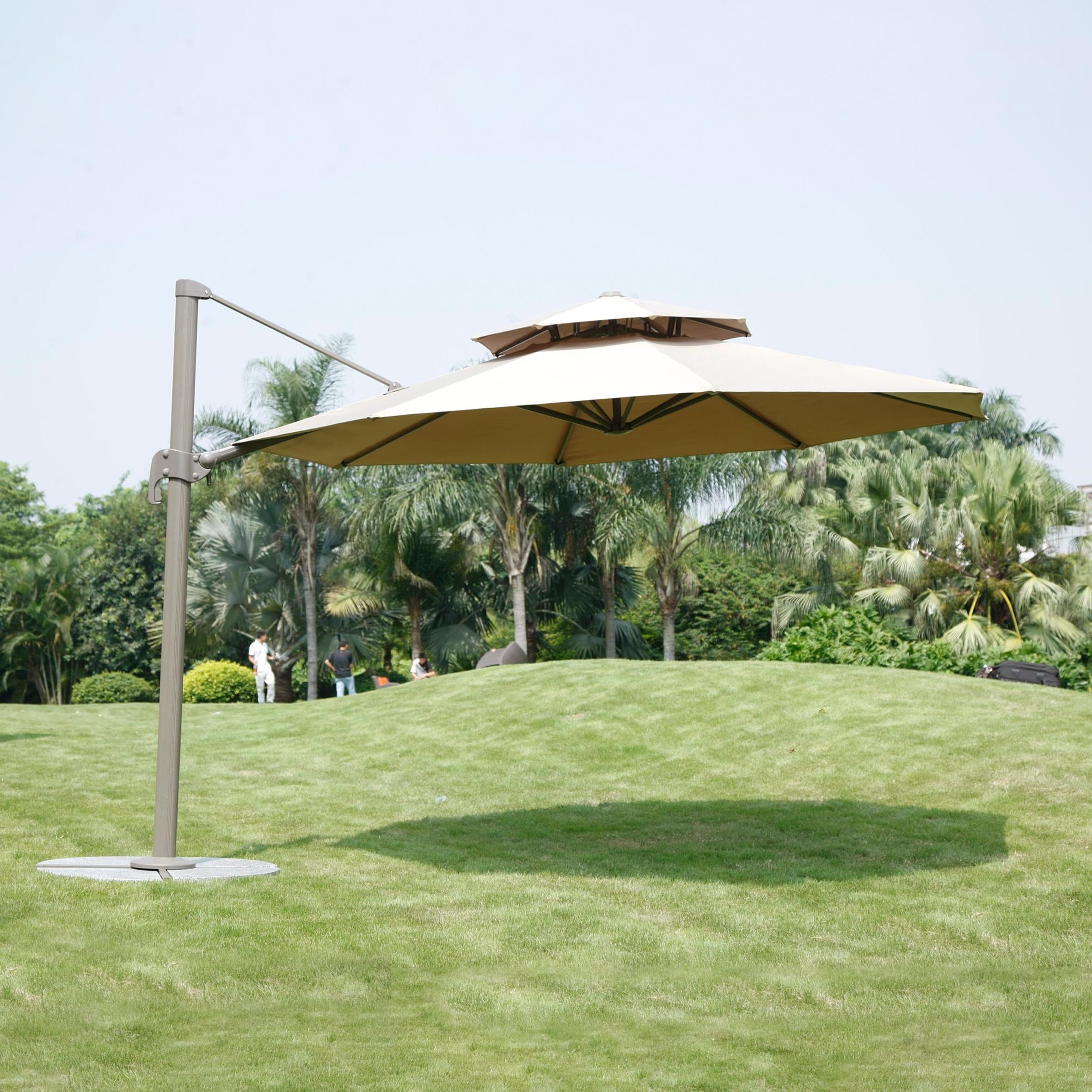 10 FT Iron Outdoor Yard Patio 3MCantilever patio umbrellas  bases Banana Parasol Garden Umbrellaslarge umbrella outdoor