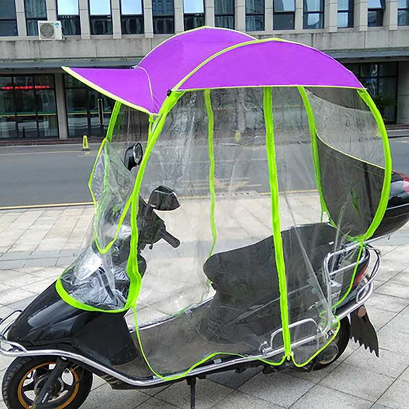 Universal Electric Motorcycle Sunshade Cover Transparent Scooter Rain Waterproof Umbrella Canopy Sun Umbrella Canopy