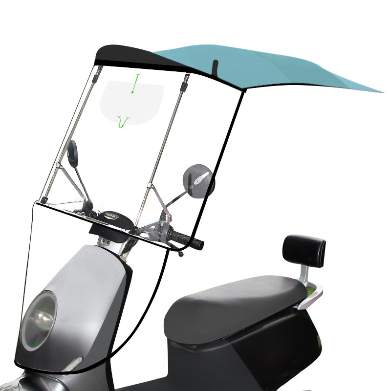 Universal Electric Motorcycle Sunshade Cover Transparent Scooter Rain Waterproof Umbrella Canopy Sun Umbrella Canopy