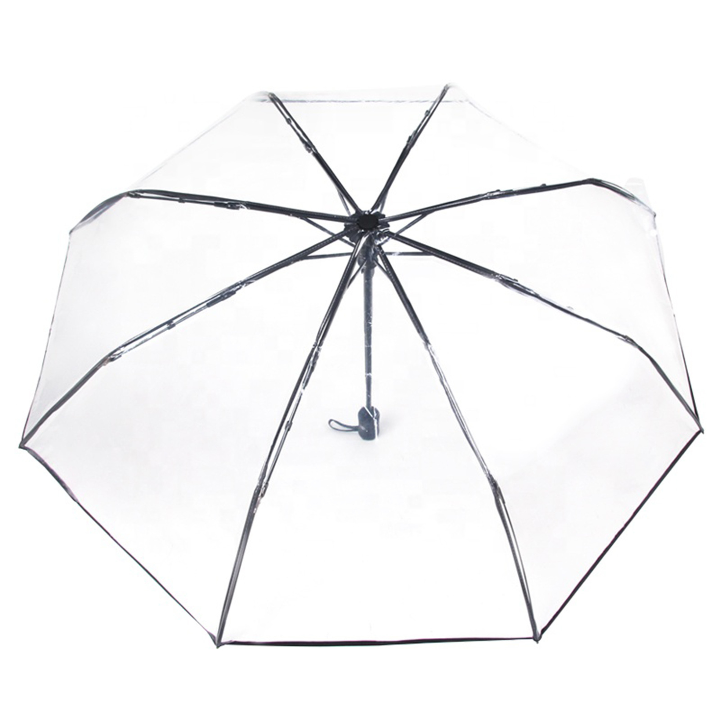 automatic transparent Umbrellas straight straight dome flamingo POE,transparent Umbrellas windproof rainproof for lady/