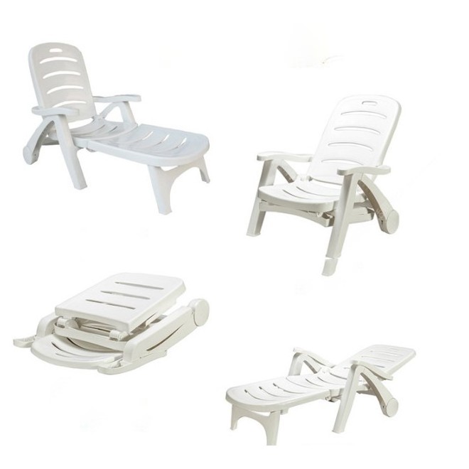 Folding Plastic Beach Chair and Swimming Pool Sunbed Lounger Chairs Outdoor Furniture Fashionable Life Wholesale Custom Outdoor