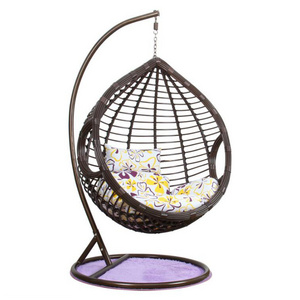 Outdoor Furniture Indoor Wicker Rattan Garden Adult,Patio swings Hanging Egg Swing Chair With Metal Stand/