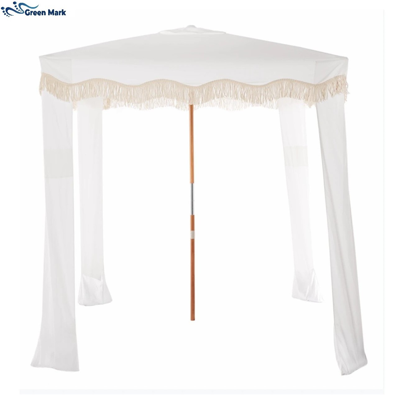 New Luxury 2.2m Beach Cabana Beach Shade Tent Portable Canopy Family Party Tents With Tassels White Yellow Gray