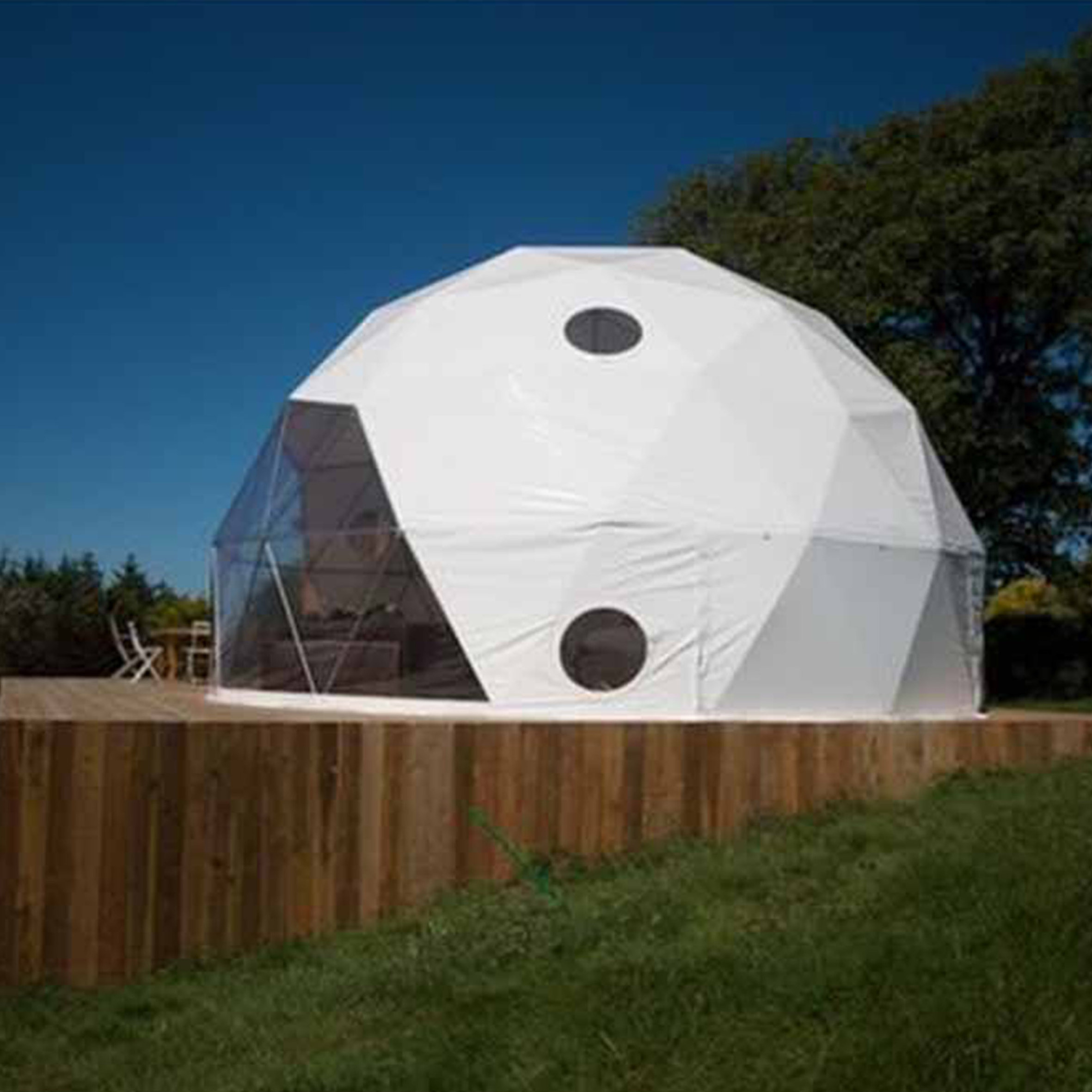 Safe and Comfortable Fireproof Canvas Igloo House Tent with an,All in One Bathroom for Family Camping/