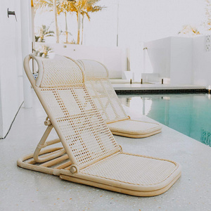 Customizable Color Size Outdoor Portable Folding Rattan Swimming Pool Sun Bed Beach Lounger Chairs/