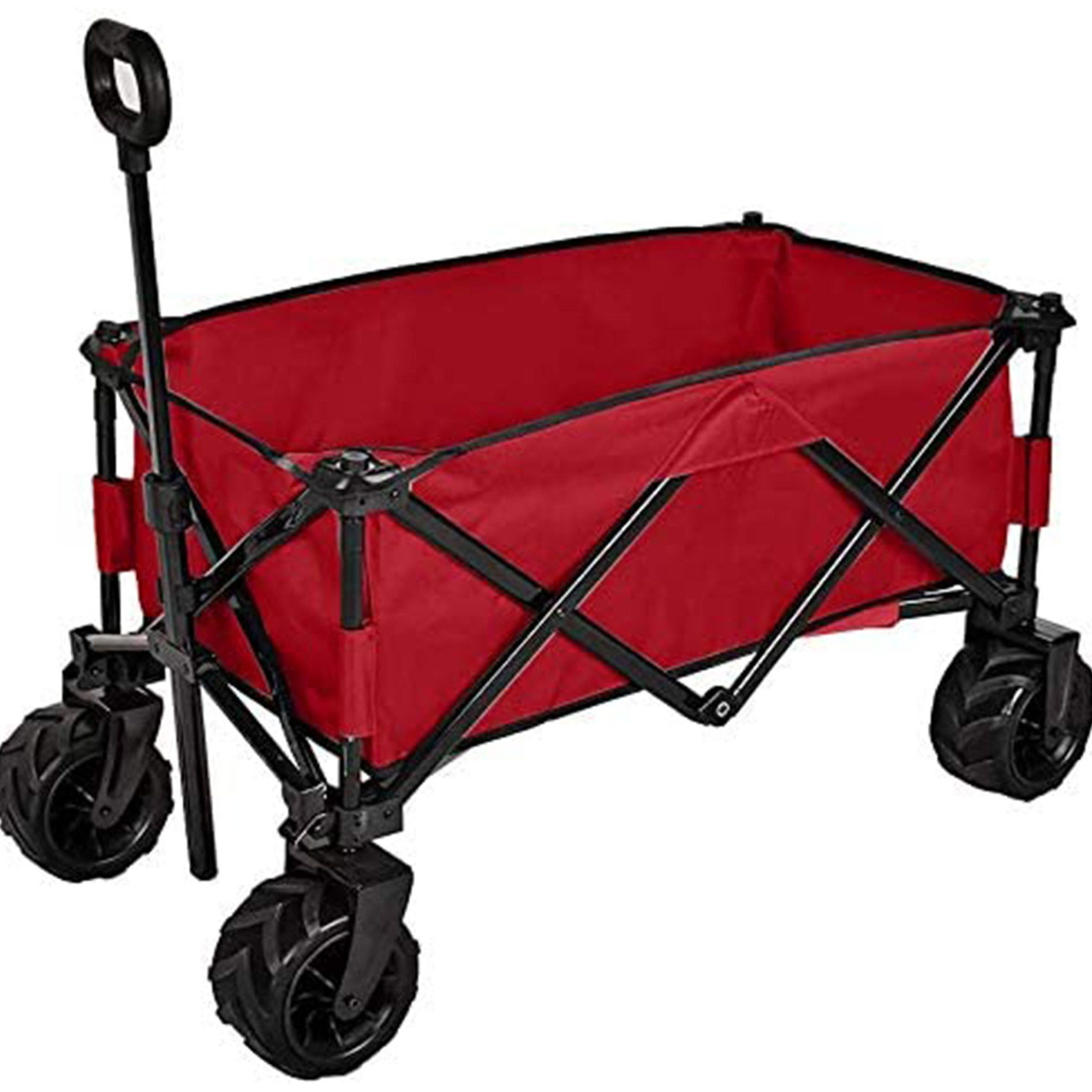 Outdoor Hot Sale Heavy Duty Collapsible Folding Outdoor Utility Wagon With Two Mesh Cup Holders Pockets