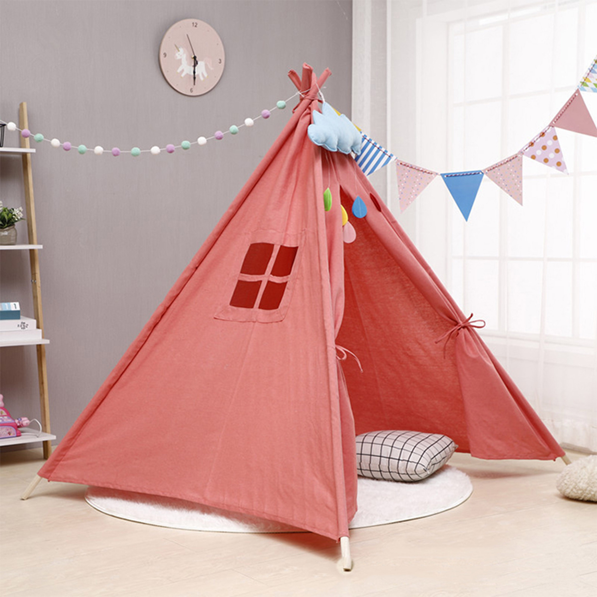 Birthday Gift Princess Castle Yurt Tents,Boys and Girls Indian Teepee Playhouse Pop Up Kids Tents/