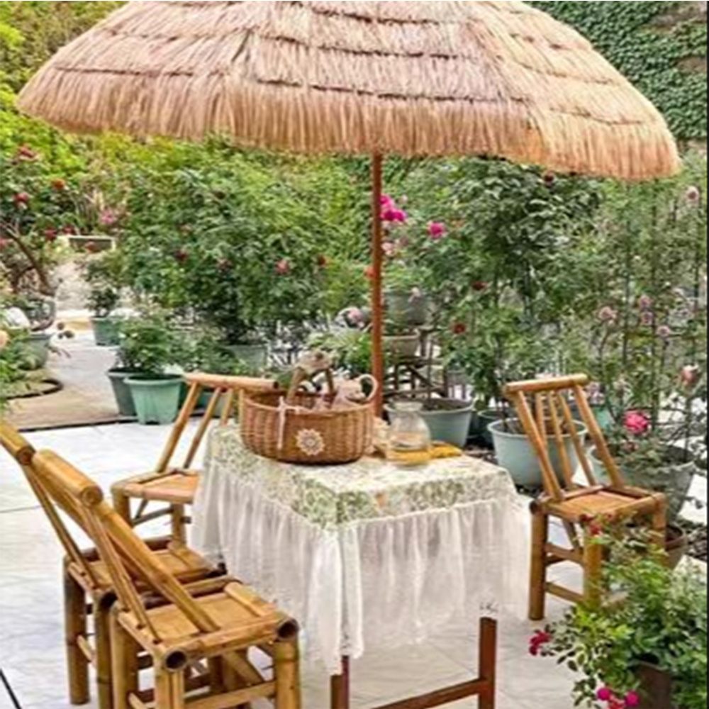 Outdoor Garden Furniture Natural Color Hawaii Hula,Tiki Artificial Straw Thatched Patio Beach Umbrellas/