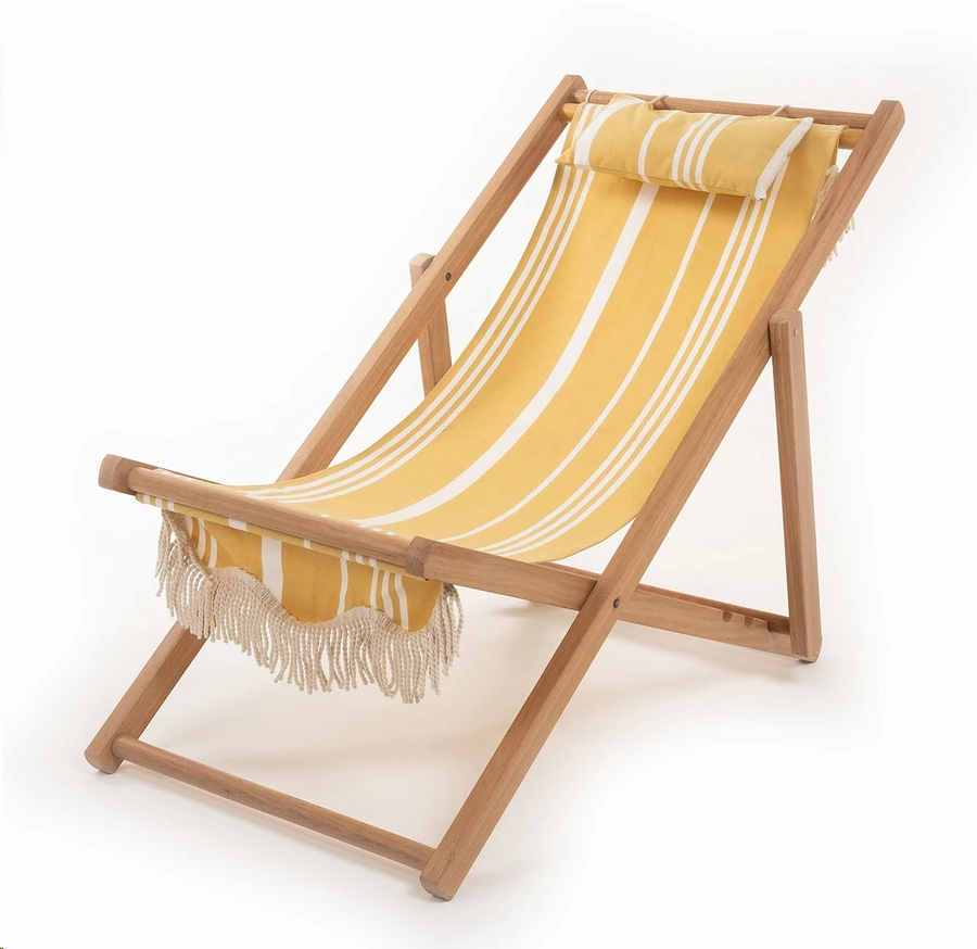 China Chair Supplier Folding Portable Canvas With Fringe Customized Printing OEM Wooden Beach Sling Chair