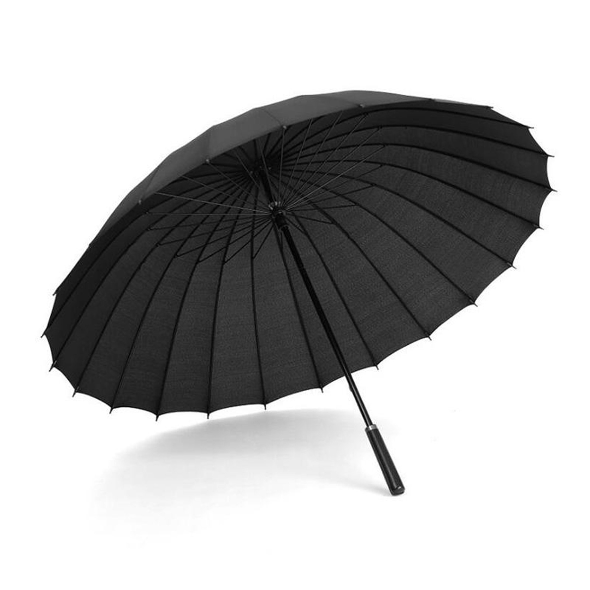 Classic Wooden J Handle Golf Umbrellas,Windproof UV Protection A Timeless Wedding Cane Umbrellas/