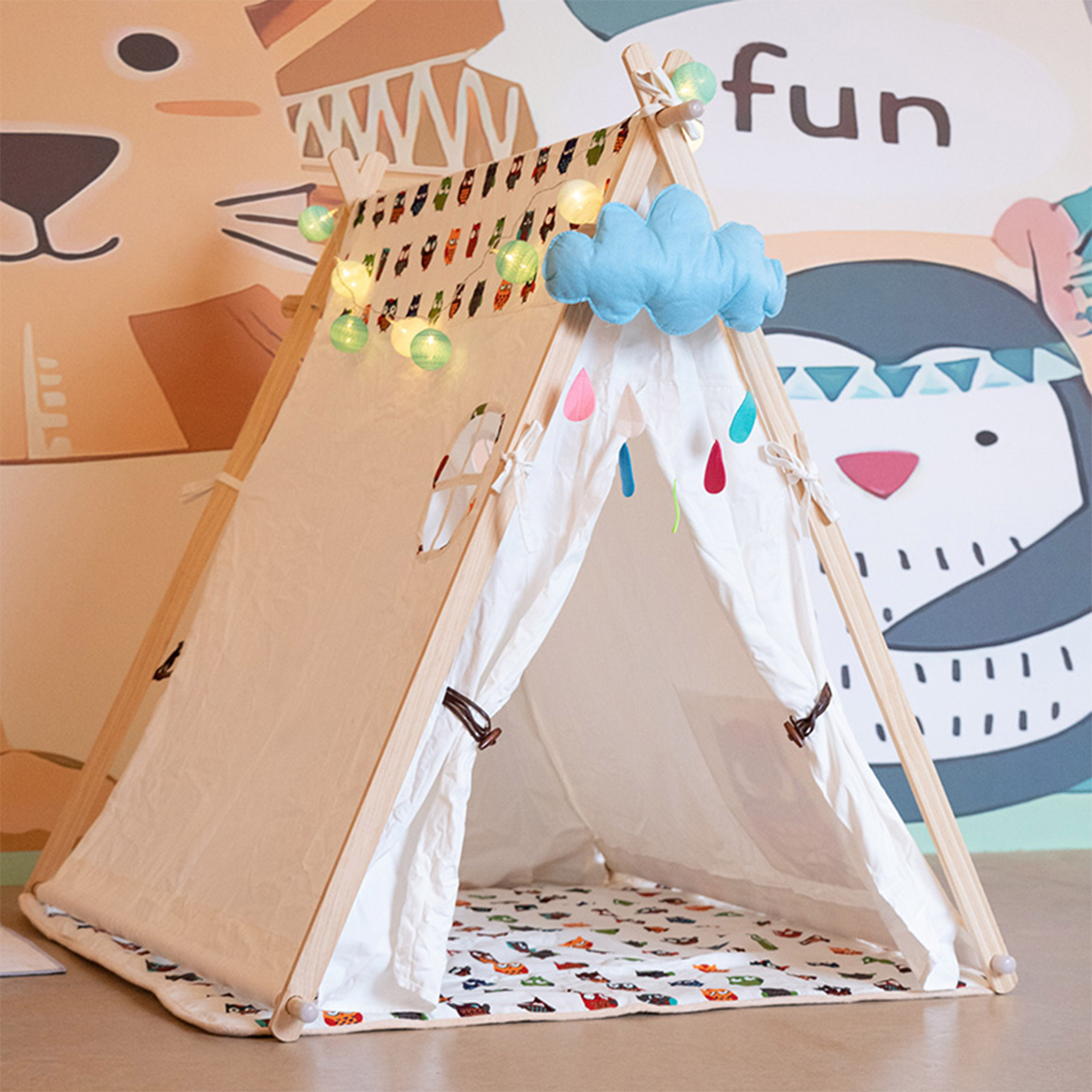 Birthday Gift Princess Castle Yurt Tents,Boys and Girls Indian Teepee Playhouse Pop Up Kids Tents/