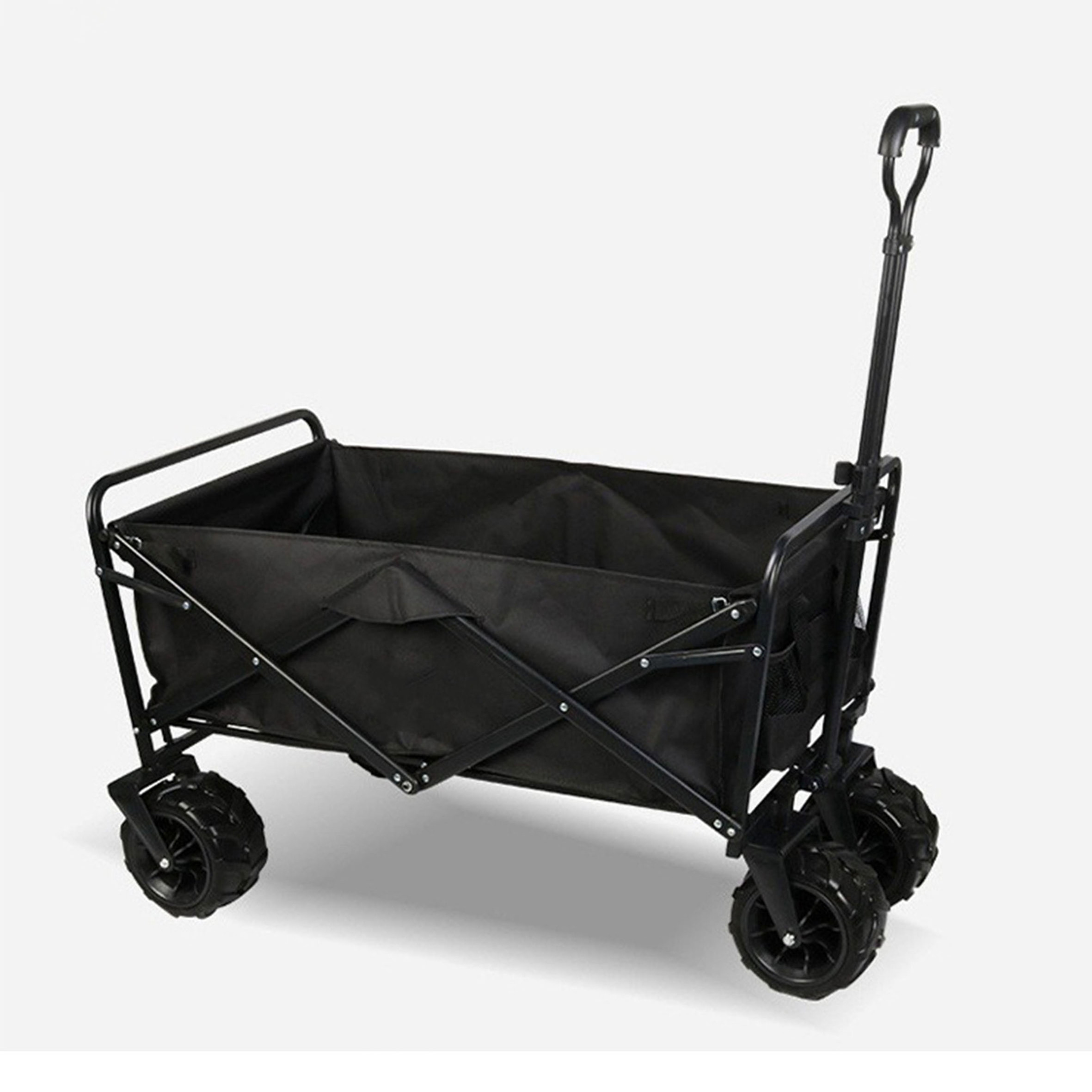 Outdoor Hot Sale Heavy Duty Collapsible Folding Outdoor Utility Wagon With Two Mesh Cup Holders Pockets