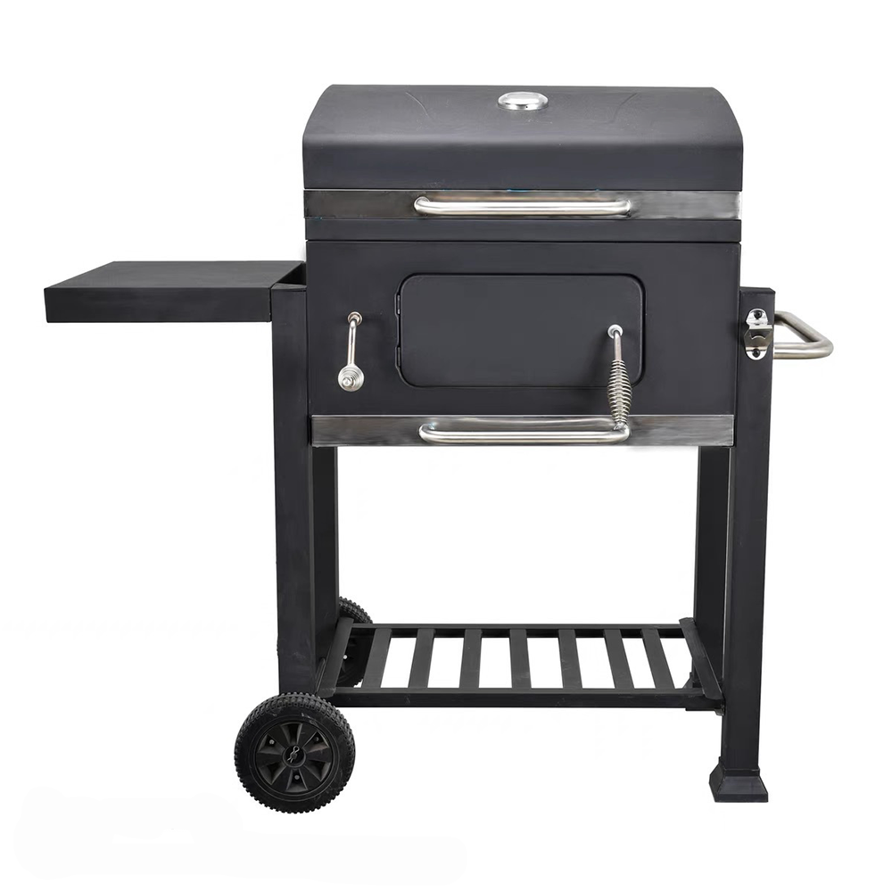 3 in 1 parrilla barbecue vertical,barrel grill charcoal smoker combo bbq grill with Thermometer/