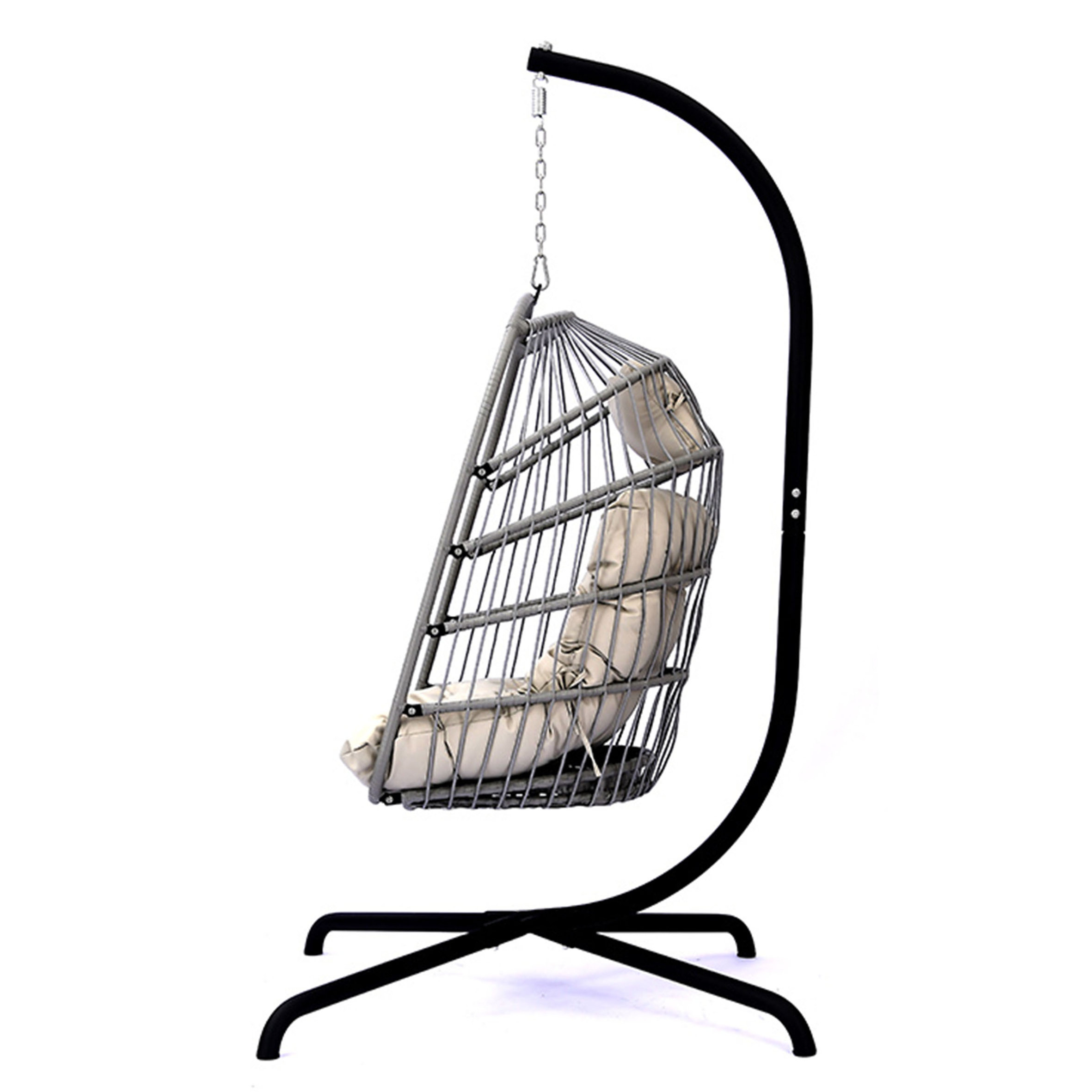 Contemporary Acrylic Hanging Egg Chairs Swing Luxurious Golden Bubble Design with,Sturdy Stand for Indoor and Outdoor Use/