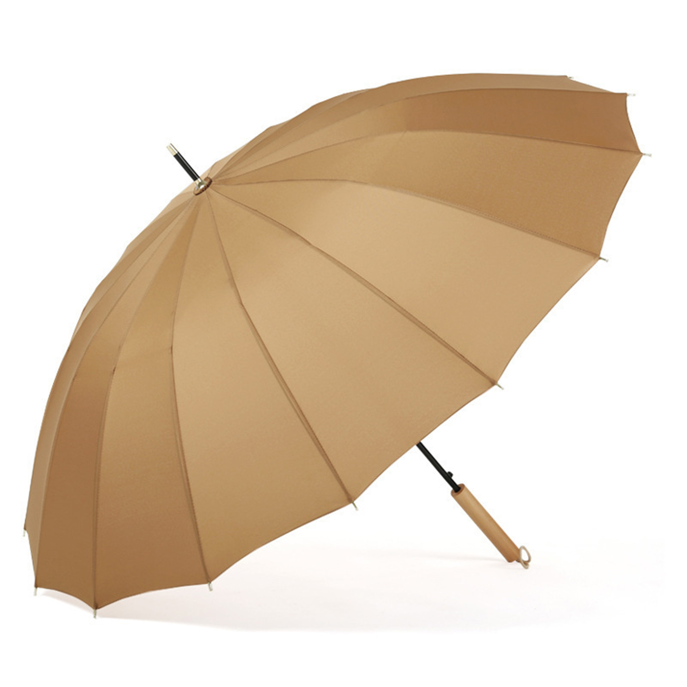 Classic Wooden J Handle Golf Umbrellas,Windproof UV Protection A Timeless Wedding Cane Umbrellas/