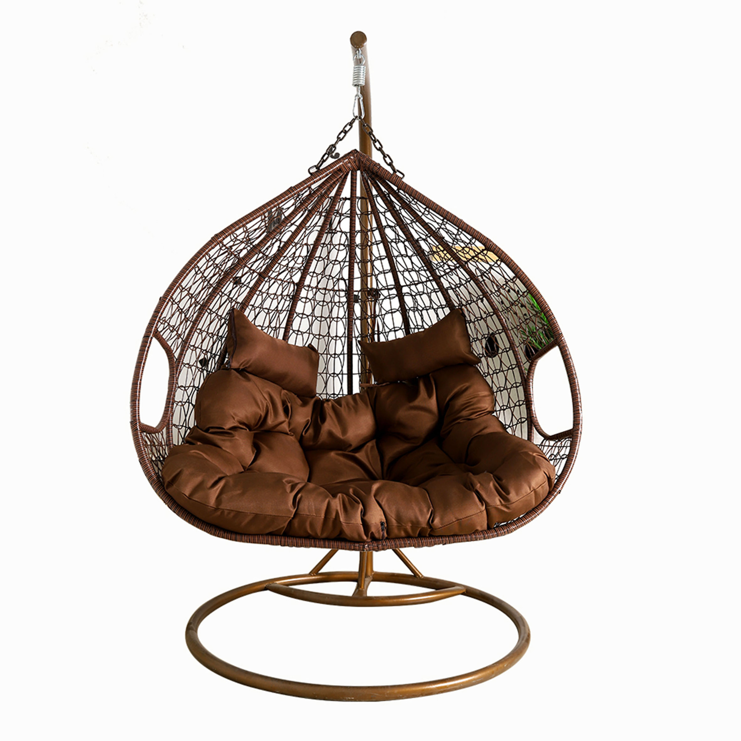 Rattan Swing Chairs Garden Furniture Outdoor 2 Seat 3,Seater Chair Hammock Patio Hanging Egg With Stand Metal/