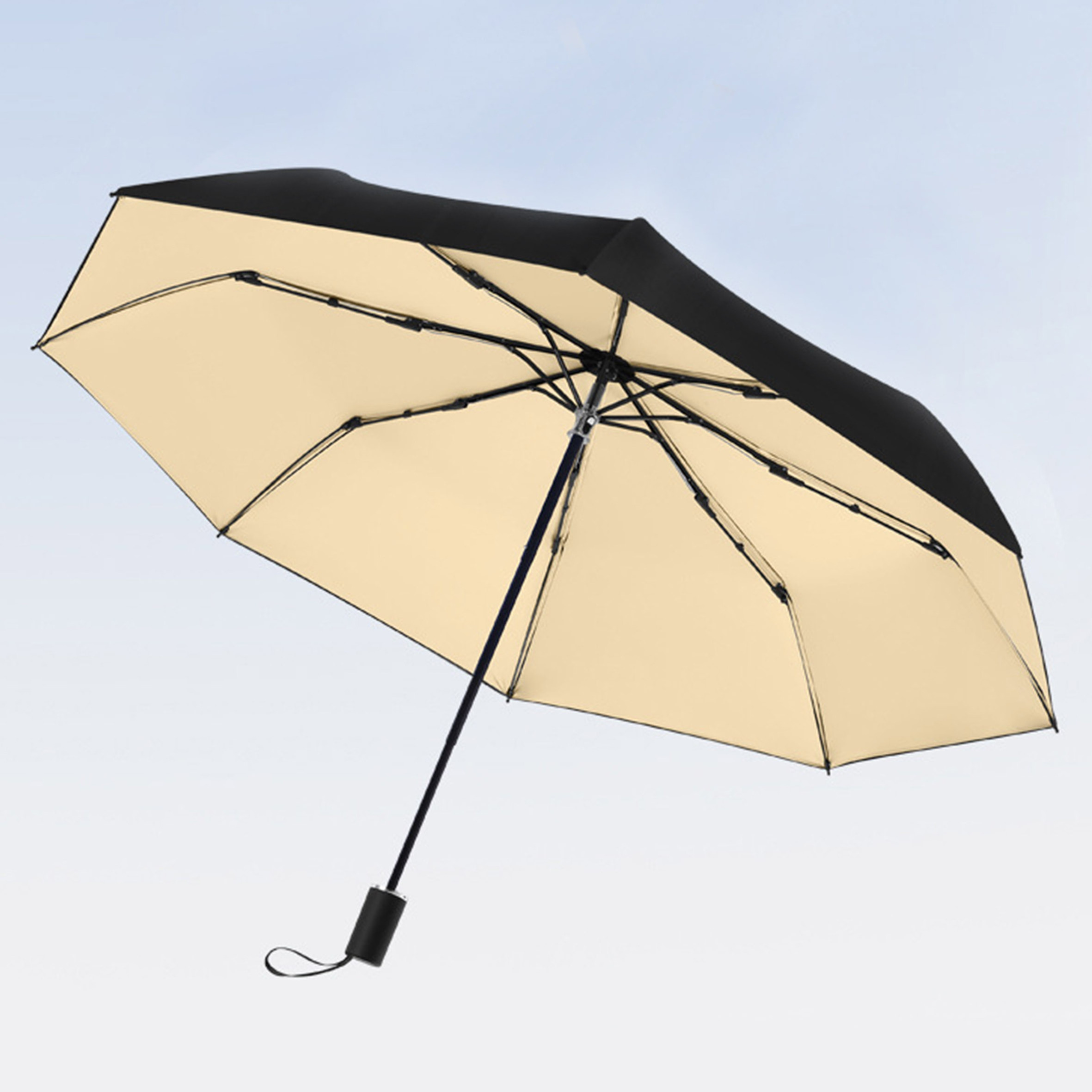 High Quality Windproof Pongee Fabric Rain,Travel 3 Folding Umbrella Automatic Folding Umbrella/