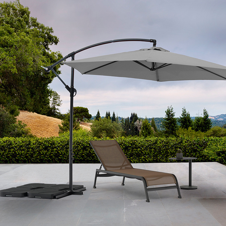 Uland Outdoor Umbrella Big Size Steel Banana Square Outdoor Umbrella Garden Parasol Patio Umbrellas// Outdoor Furniture 1M