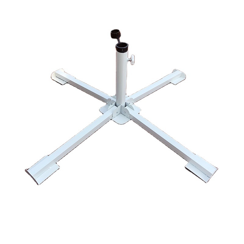 Outdoor Beach Umbrella Base Black and White Portable Adjustable Cross Umbrella Base 28-36cm Aperture Windproof Solid Tank Base