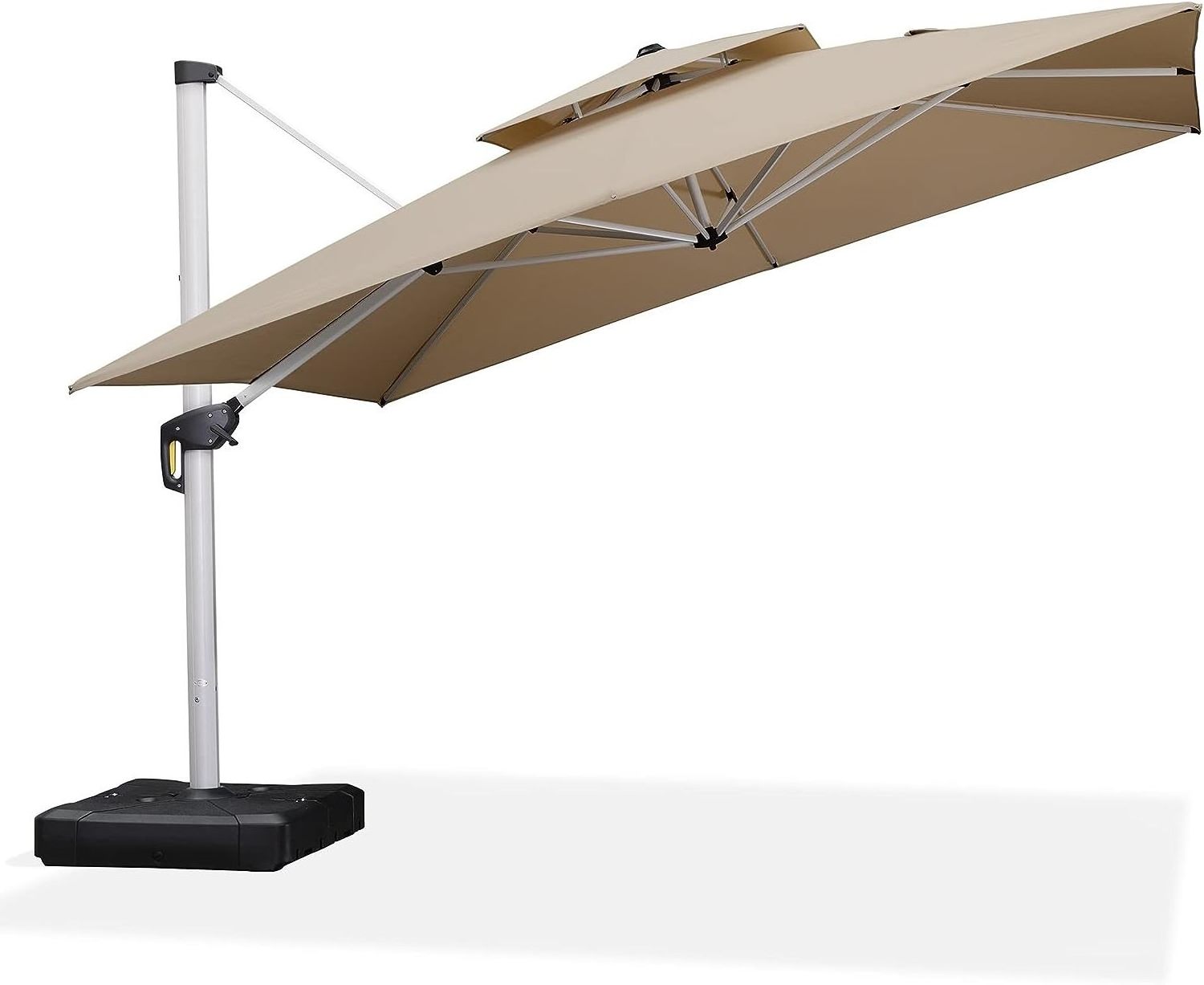 Solar Panel Patio umbrellas Aluminum Furniture,Patio umbrellas With LED Solar Panel/