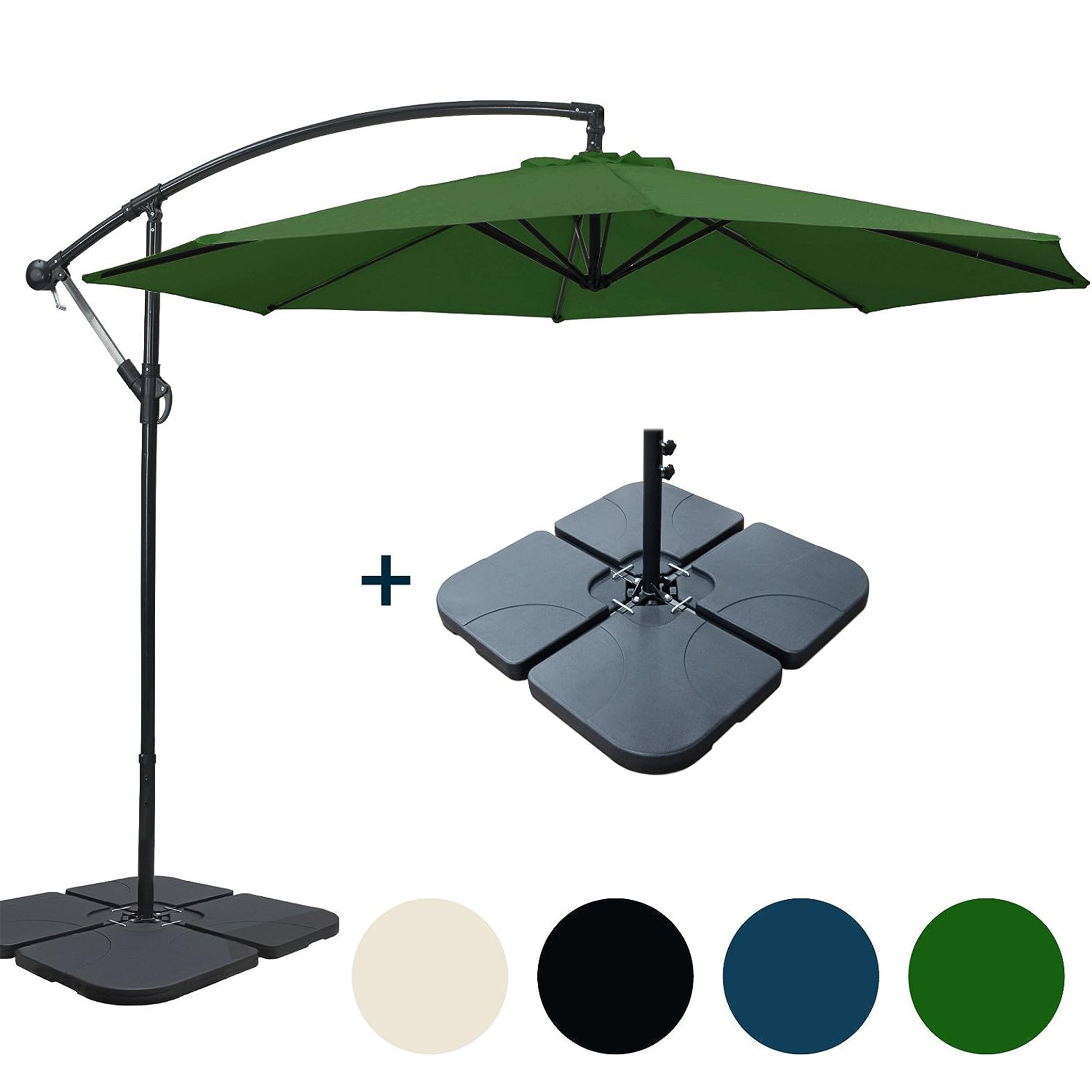 10 FT Patio Offset umbrellas with 360Solar Powered LED umbrellas for Outdoor Hanging