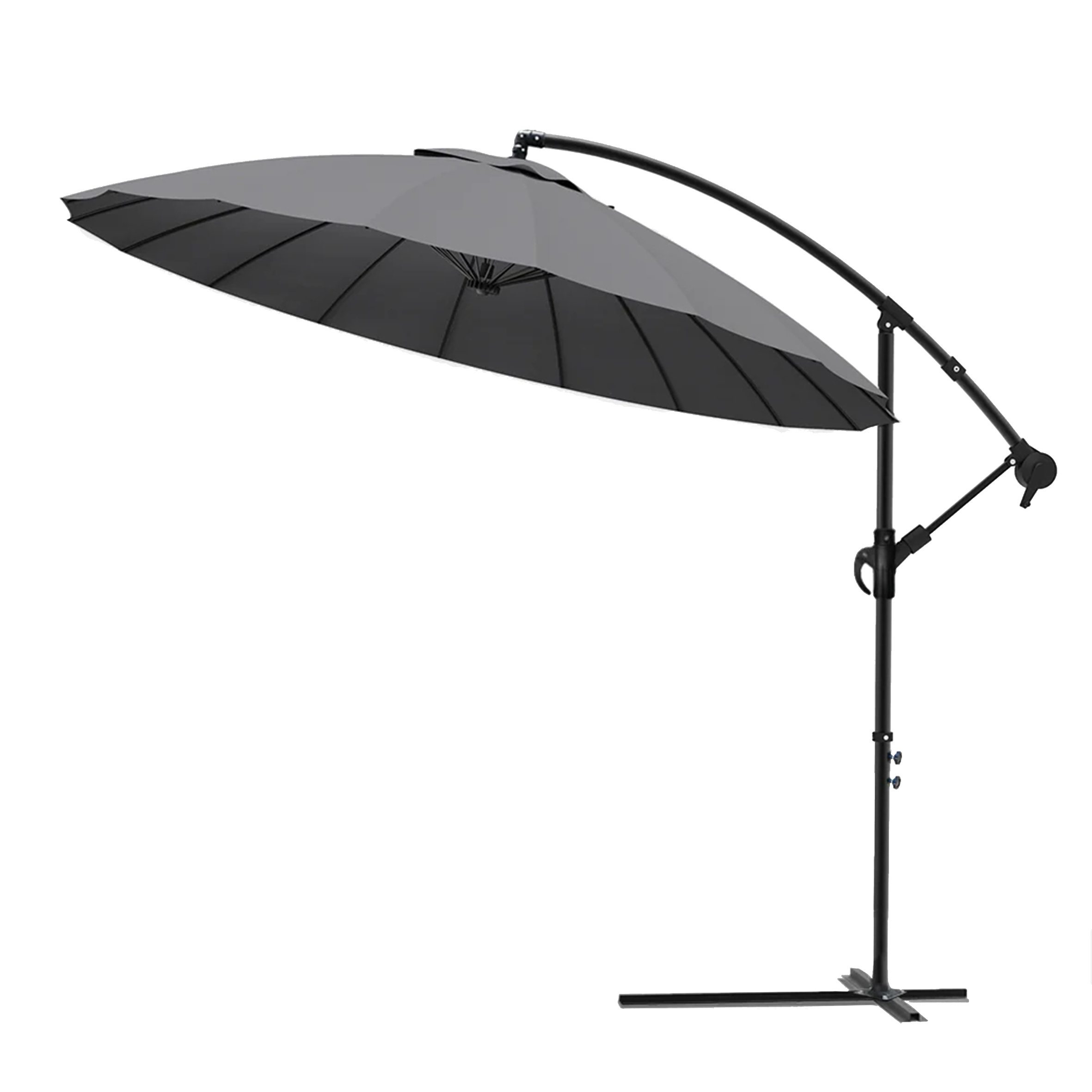 10 FT Patio Offset umbrellas with 360Solar Powered LED umbrellas for Outdoor Hanging