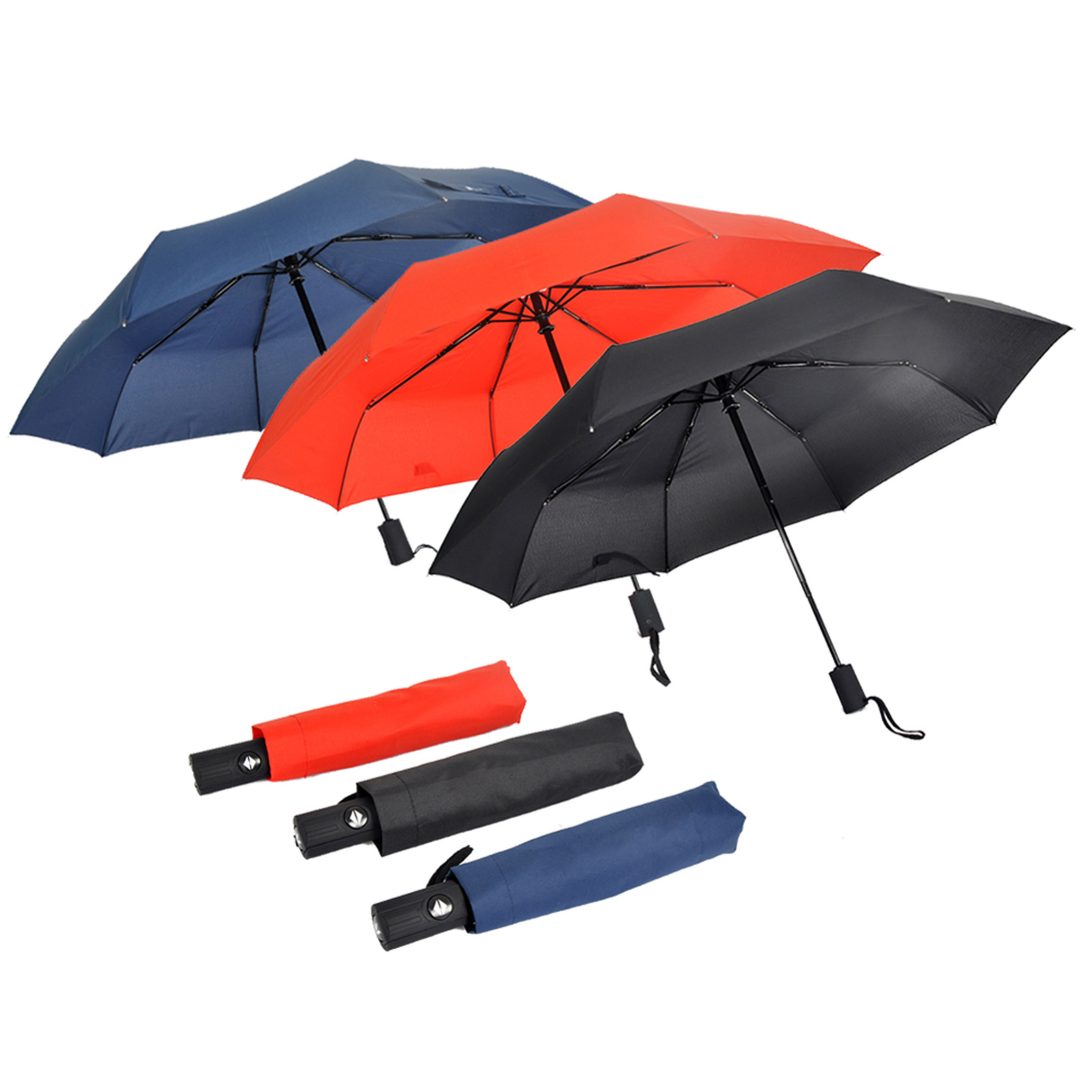 New design 202 luxury business gifts Creative Night,Use Safety Automatic Fold Reflective Light Up Outdoor Umbrellas/