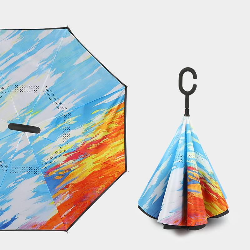 Windproof and Stylish Advertising Umbrellas with Custom Logo,Printing and Straight Rod Gift Feature for Promotional Events/