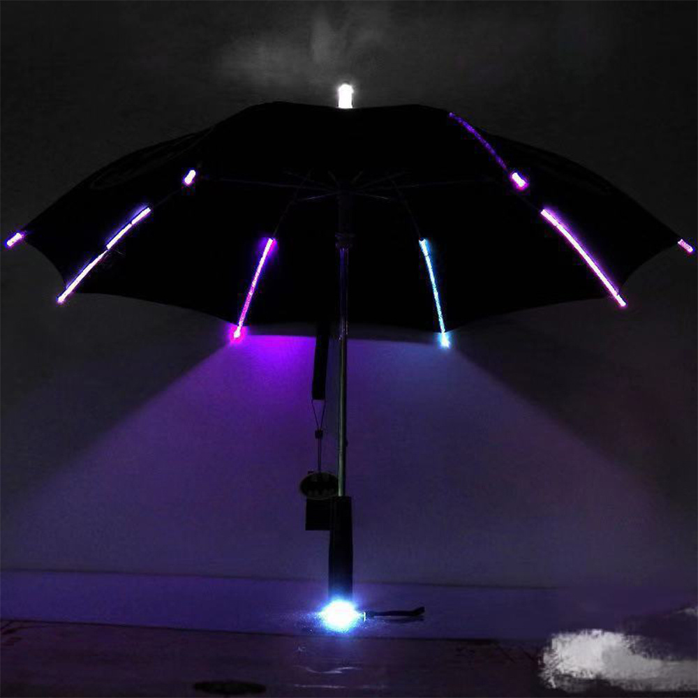 2022 Popular Novelty Outdoor Transparent Led,Flashlight Automatic Umbrellas With Custom Logo Printed/