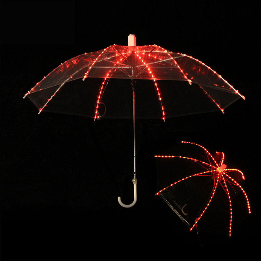 2022 Popular Novelty Outdoor Transparent Led,Flashlight Automatic Umbrellas With Custom Logo Printed/