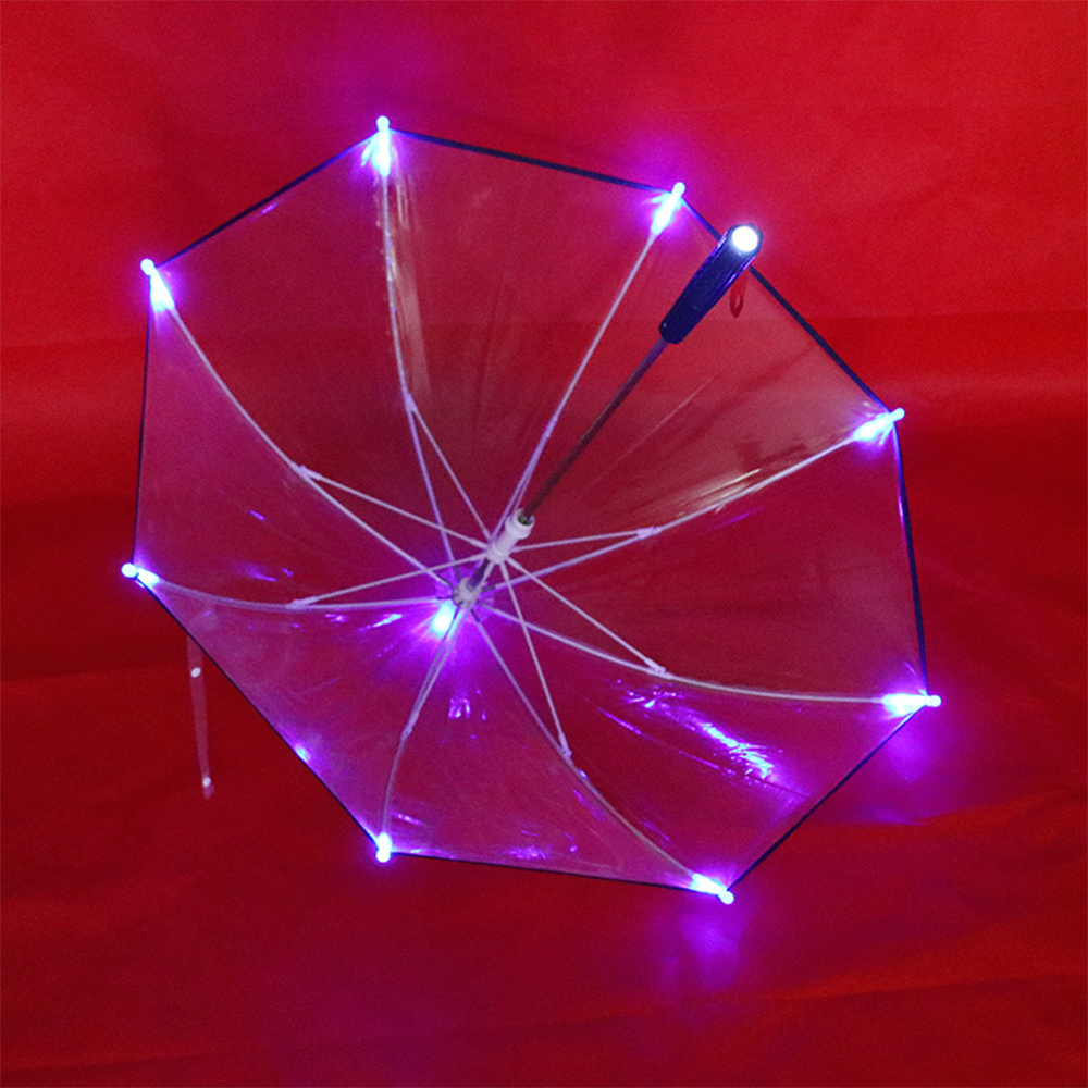 Led long handle transparent,Umbrellas female POE childrens lighting dance Umbrellas/