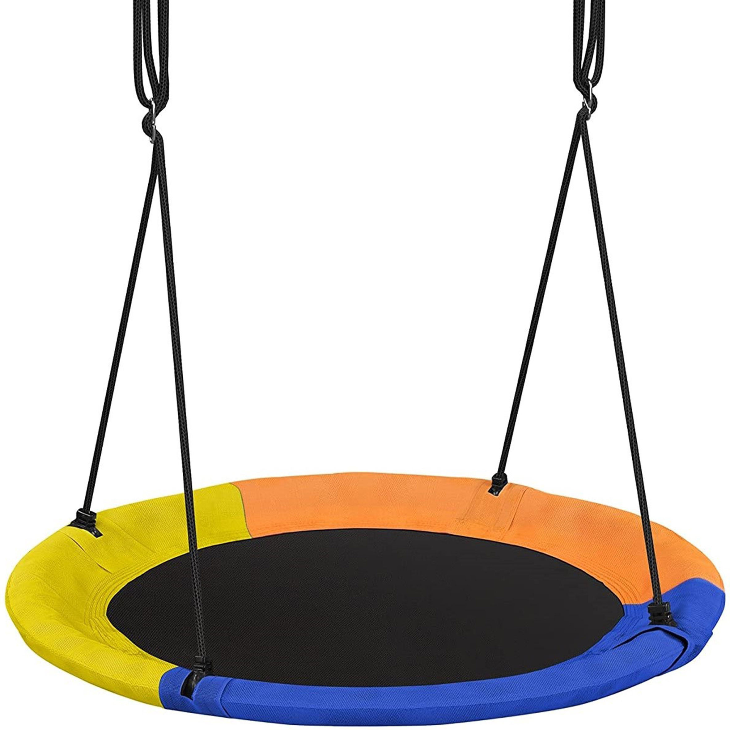 Metal Swing Sets for BackyardGarden,Saucer Swing with Glider Climbing RopeClimbing Ladder/