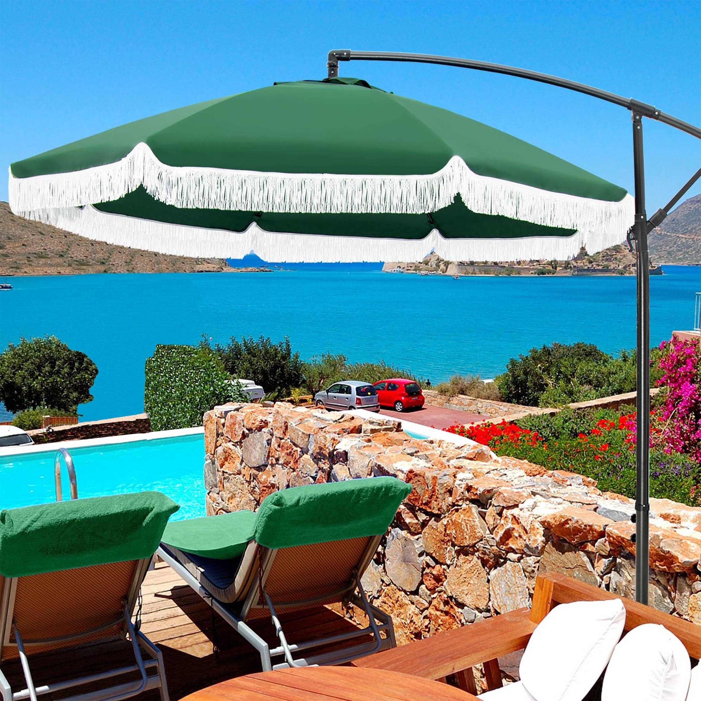 Large 3 Meters 10 Foot 11 Ft 115 Rectangular Restaurant Market Pool Parasols Outdoor Double Side Patio Umbrella