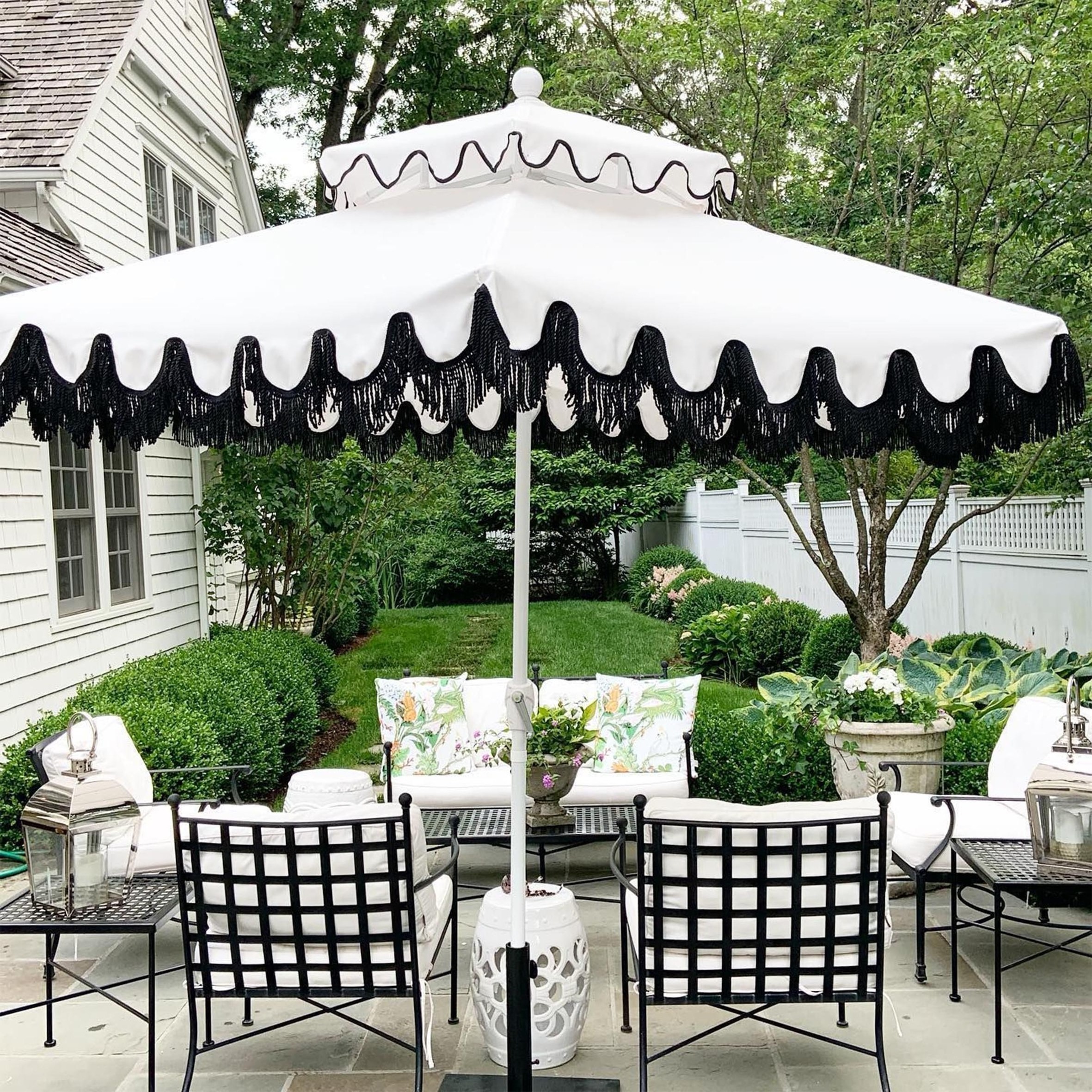 15ft Outdoor Market Extra Large Umbrella CommercialParasol Double-Sided Patio Umbrella with Crank Handle for Garden