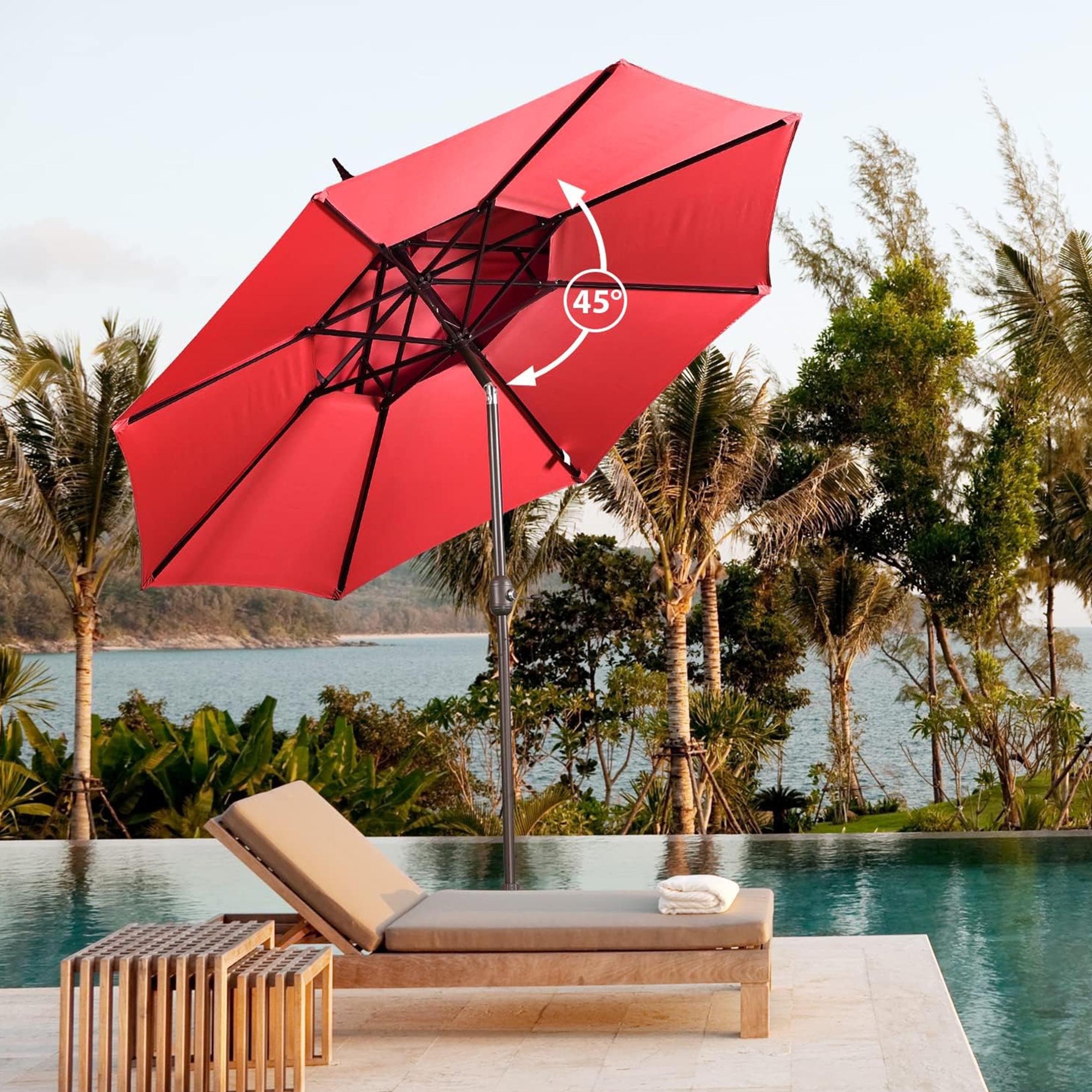 Hot Sale china factory wholesale big size outdoor parasol Restaurant balinese parasol patio umbrella for garden table