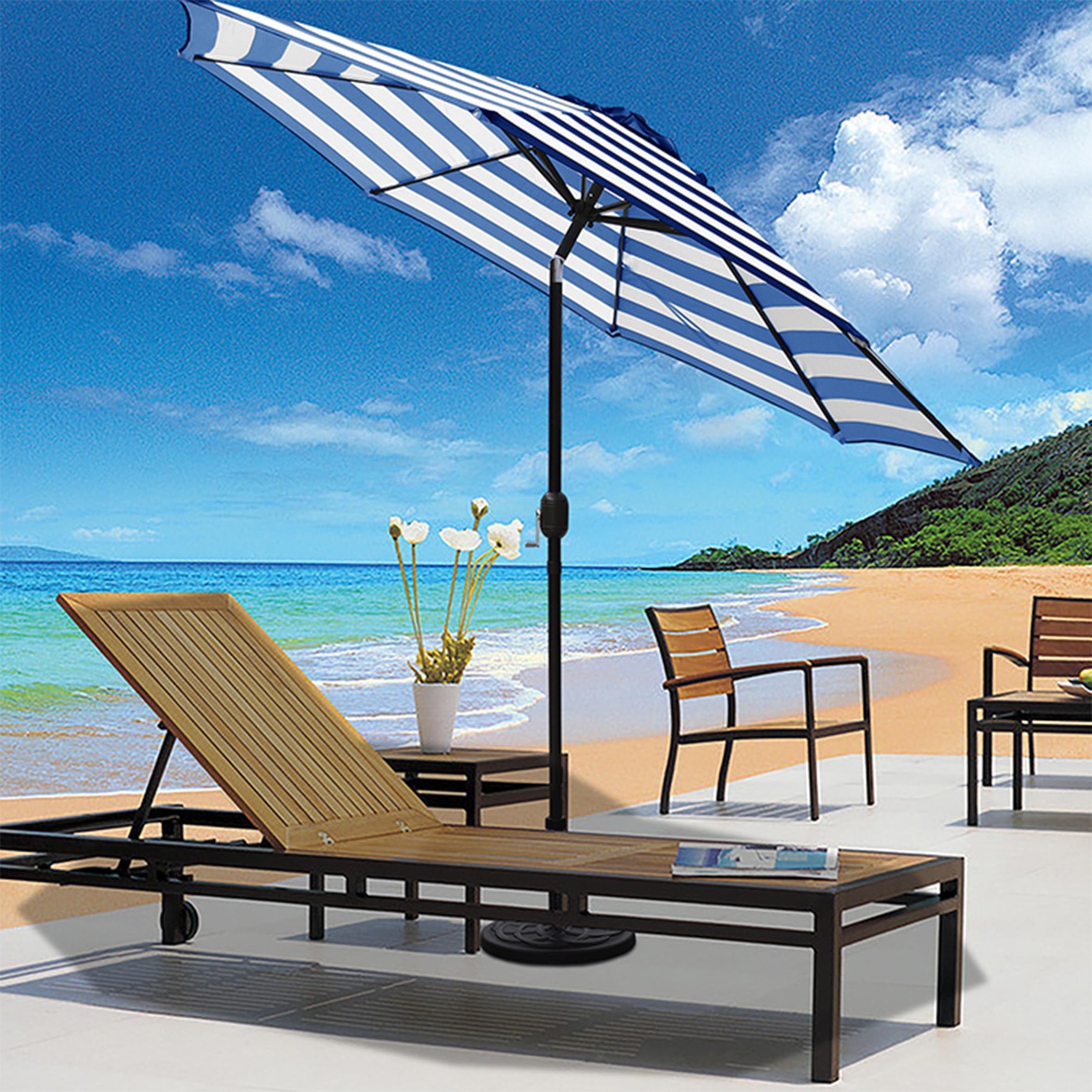 10ft Promotional beach patio Steel hanging pole umbrella outdoor banana umbrella with cross stand base