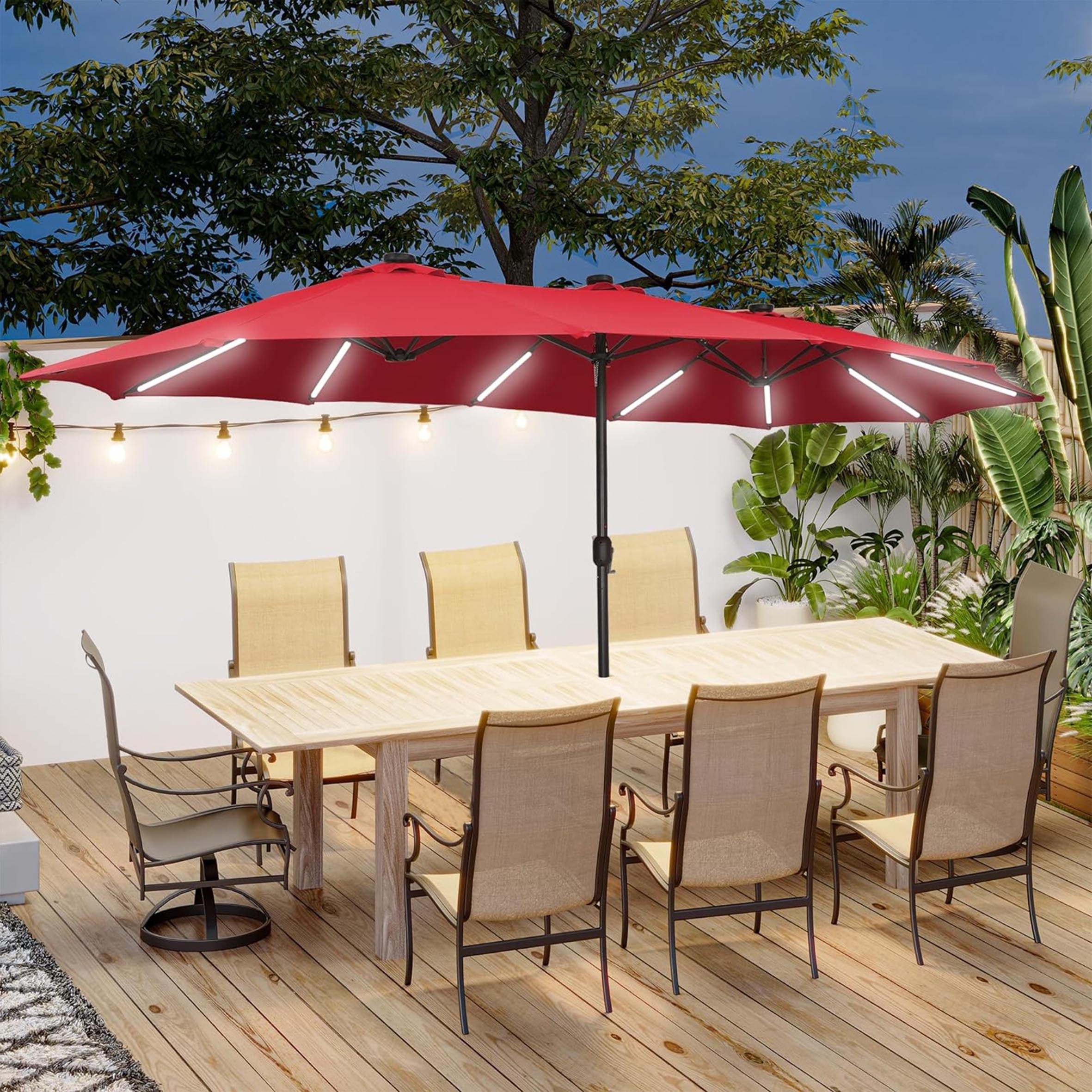 Offset umbrellas 9FT Cantilever Patio HangingOutdoor Market umbrellas with Crank and Cross Base