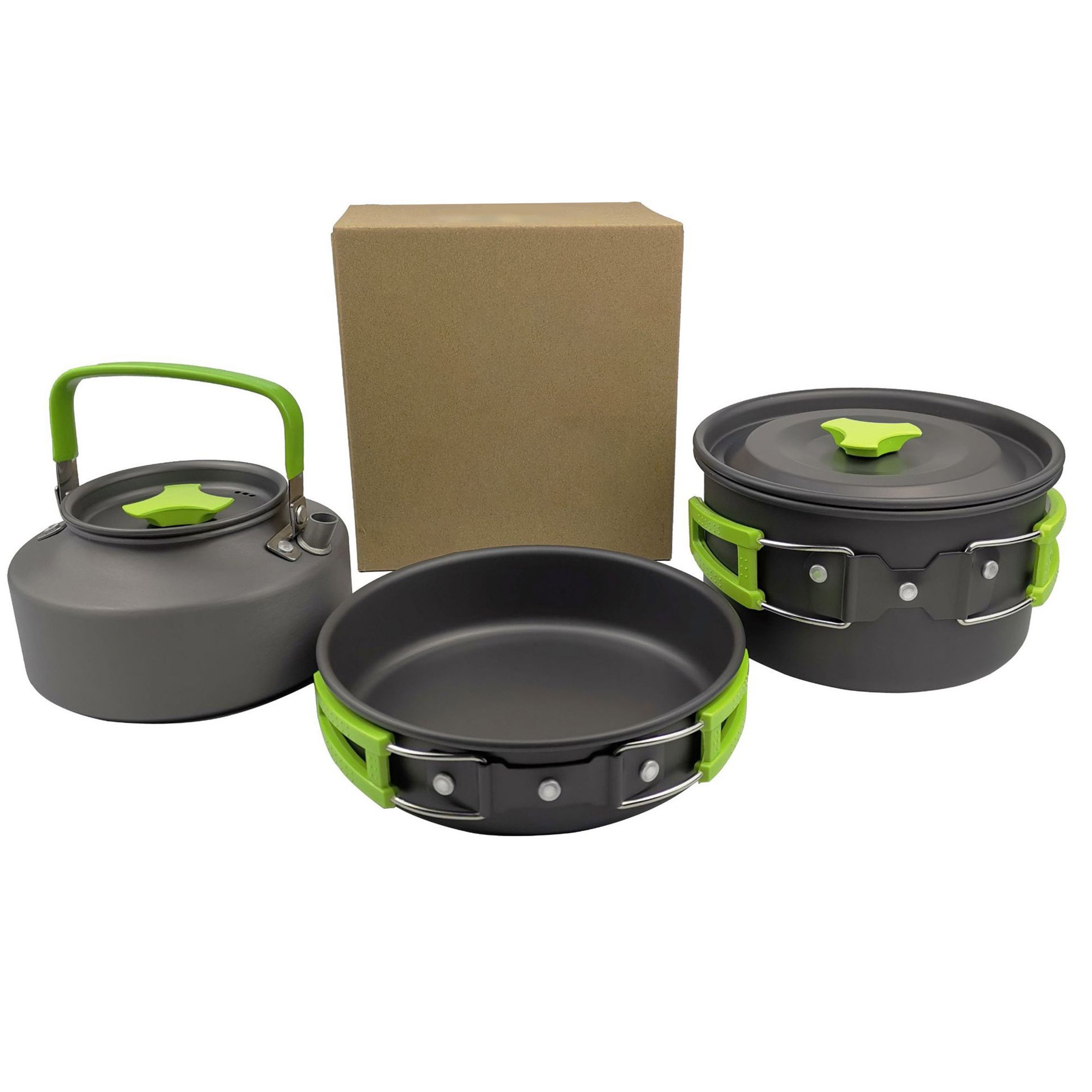 Outdoor Camp Cookwar Enamel Kitchen Tools With Stove Cooking Pots,Large Utensils Cast Iron Outside Camping Set Cookware/